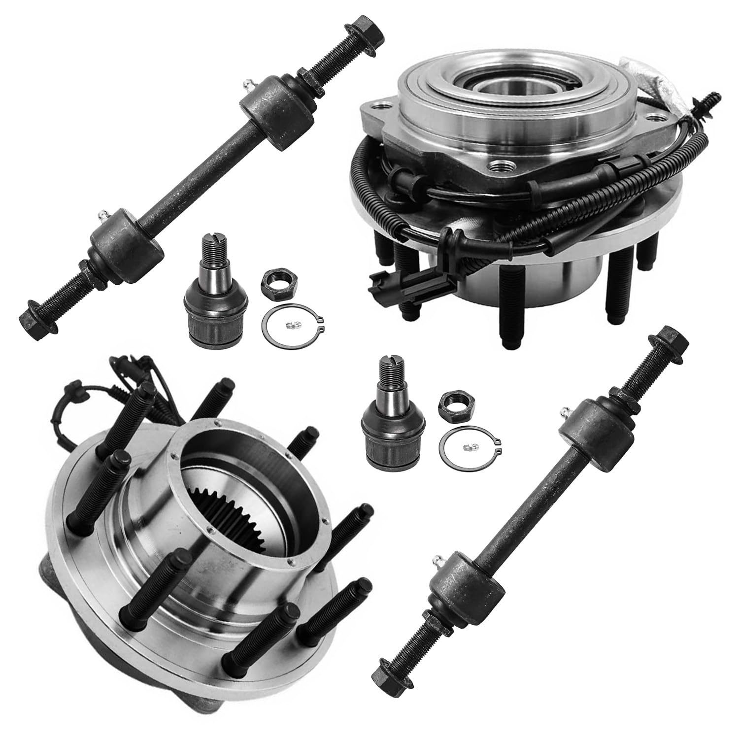 Detroit Axle - 4WD 6pc Front Wheel Hubs Kit for Ford 17-22 F-250 Super Duty