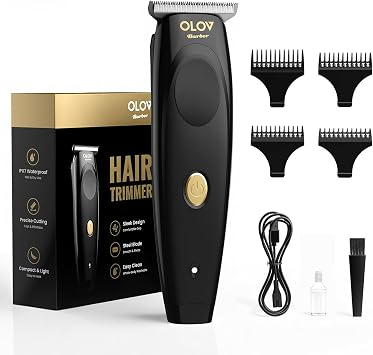 Hair Trimmer for Men, Cordless T-Blade Beard Trimmer, Professional Rechargeable Hair Clippers for Hair Cutting