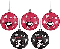 Vista 4 de FOCO NCAA - Juego de 5 adornos inastillables para árbol de Navidad con logotipo del