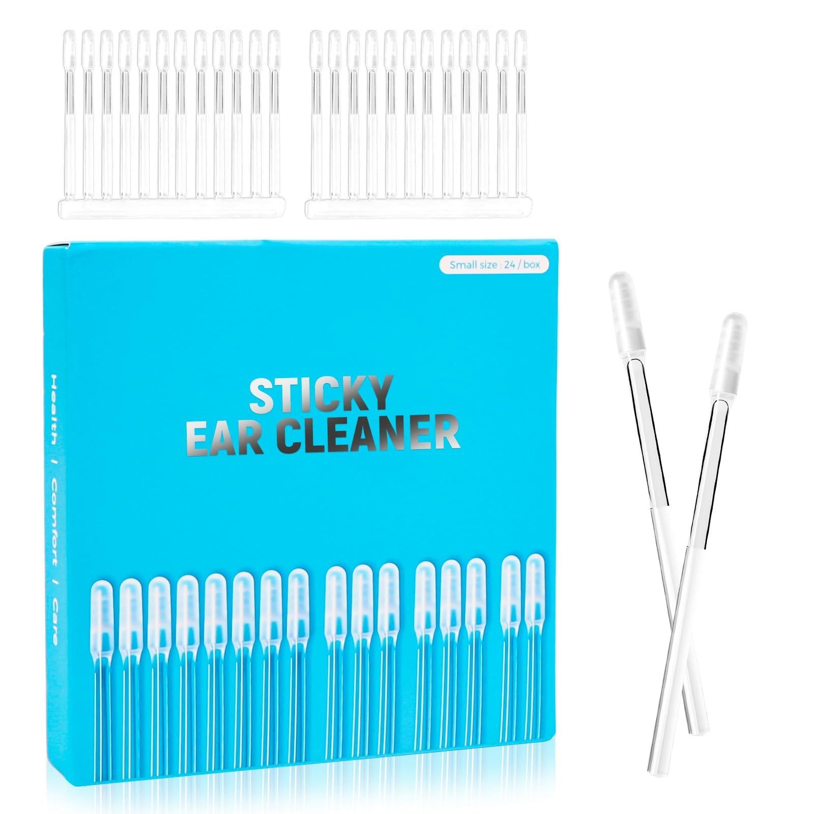 24 Stück Sticky Earpick Wiederverwendbarer, Ohrenschmalz Entferner Mit Silikon-Spitzen, Waschbares 360° Ear Cleaner, Sanfte Reinigung Für Erwachsene, Waschbar