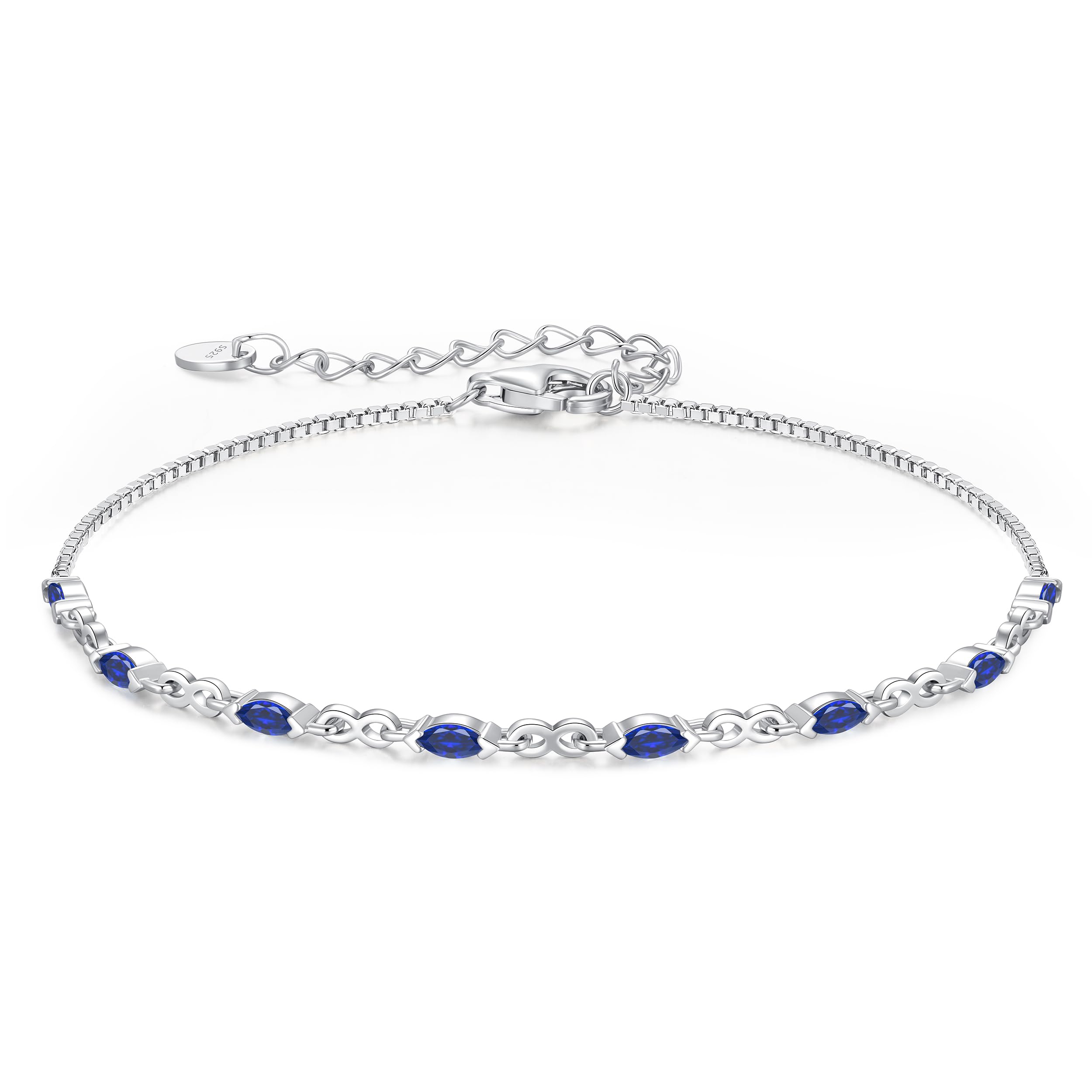 CDE Infinity Armband Silber 925 Damen mit Zirkonia Geburtsst