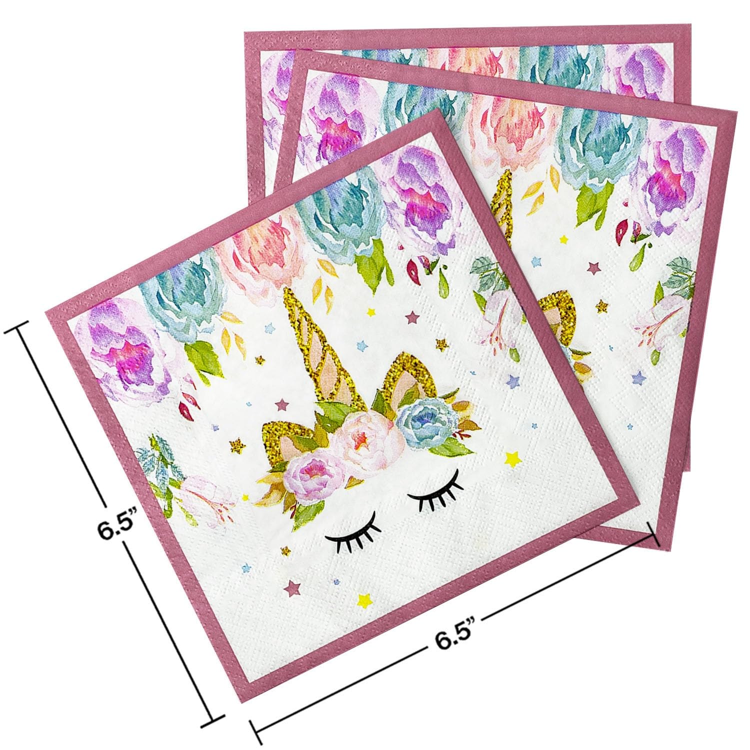Servilletas Papel Unicornio Verde Dorado Desechables Servilletas Decoupage Cocktail Cumpleaños 2 Capas Toilet Papel Higienico Decoración de Mesa para Bodas,Fiesta en el Jardín 30 Paquetes(33x33cm）