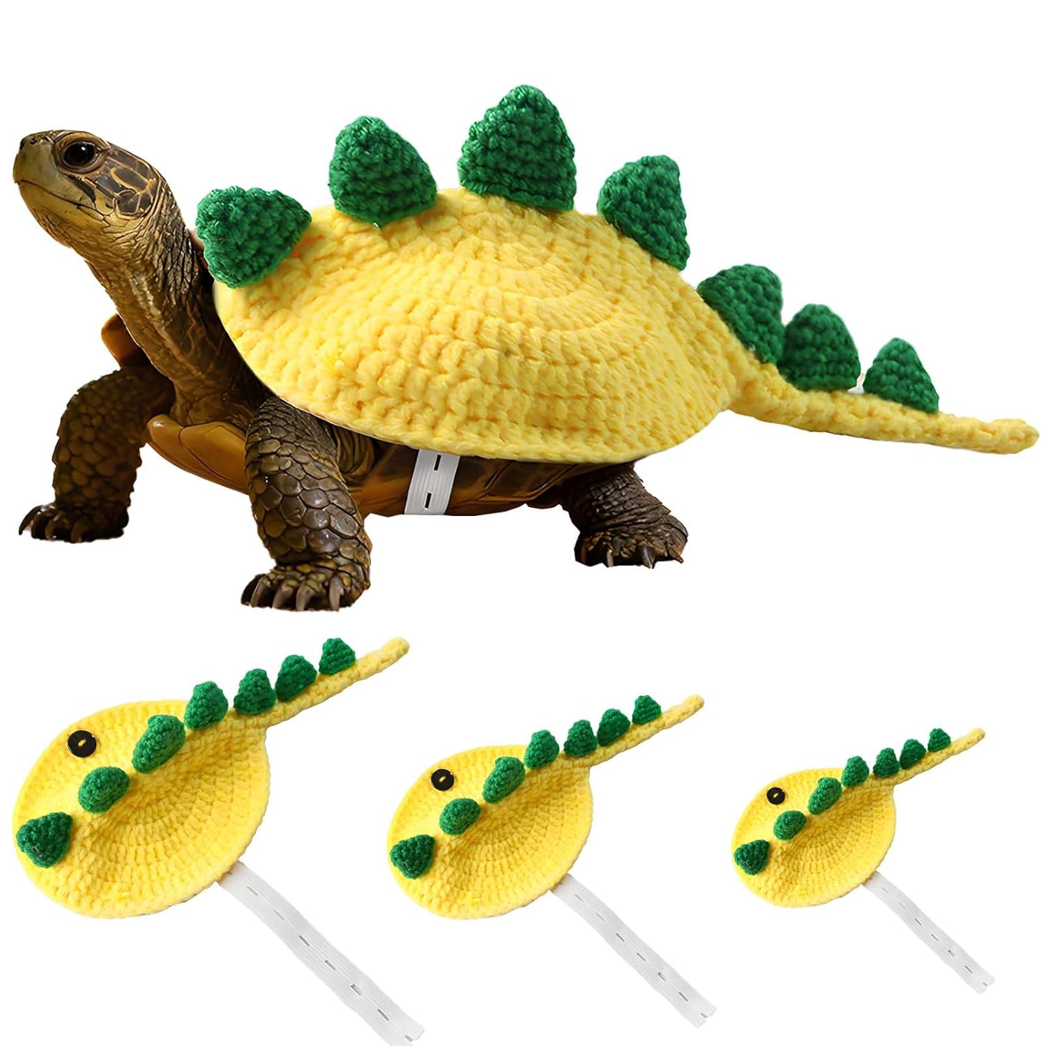 Knitted Turtle Sweater - Dinosaur Shell Costume with Adjustable Strap, Breathable and Warm Winter Pet Outfit, Handmade Tortoise Apparel for Cosplay, Party, and Photo Shoots...