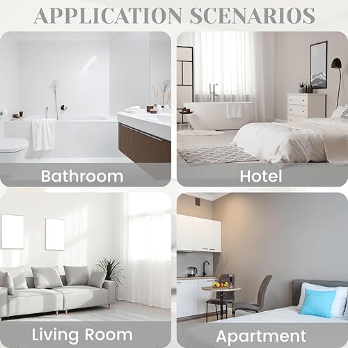 Miniatura 5 de Cortina de ducha sin gancho con forro a presión, cortina de ducha de gofre para baño, tela estilo hotel, forro interior impermeable, 71 pulgadas