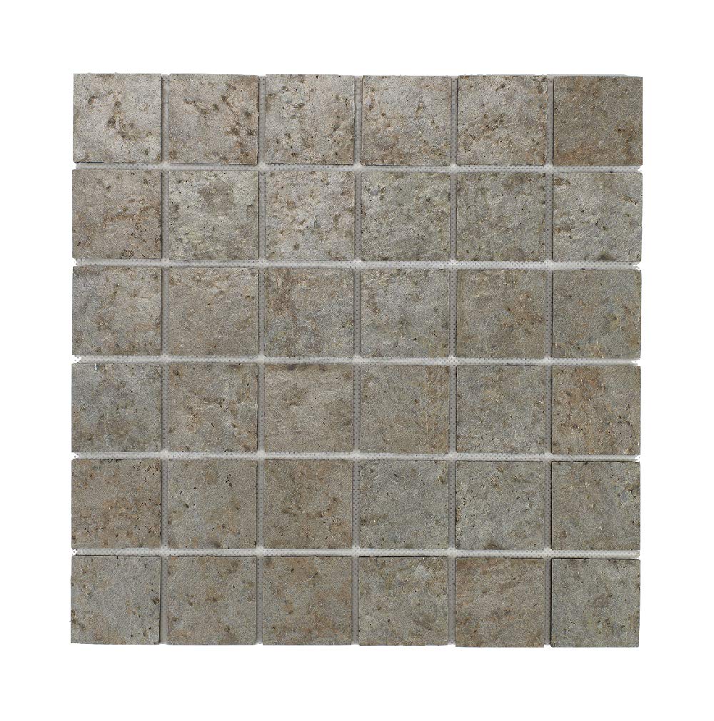 Mosaïque en pierre naturelle 30 x 30 m - carreau 5 x 5 cm cuivre