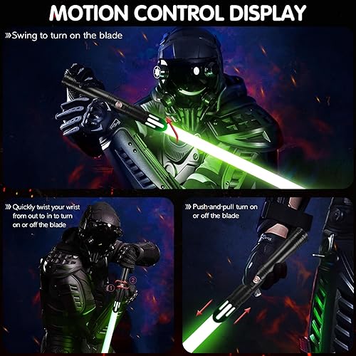 Miniatura 4 de Sable de luz de duelo con control de movimiento con aplicación, sables de luz RGB de 16 colores cambiables con 16 fuentes de sonido, sable de luz