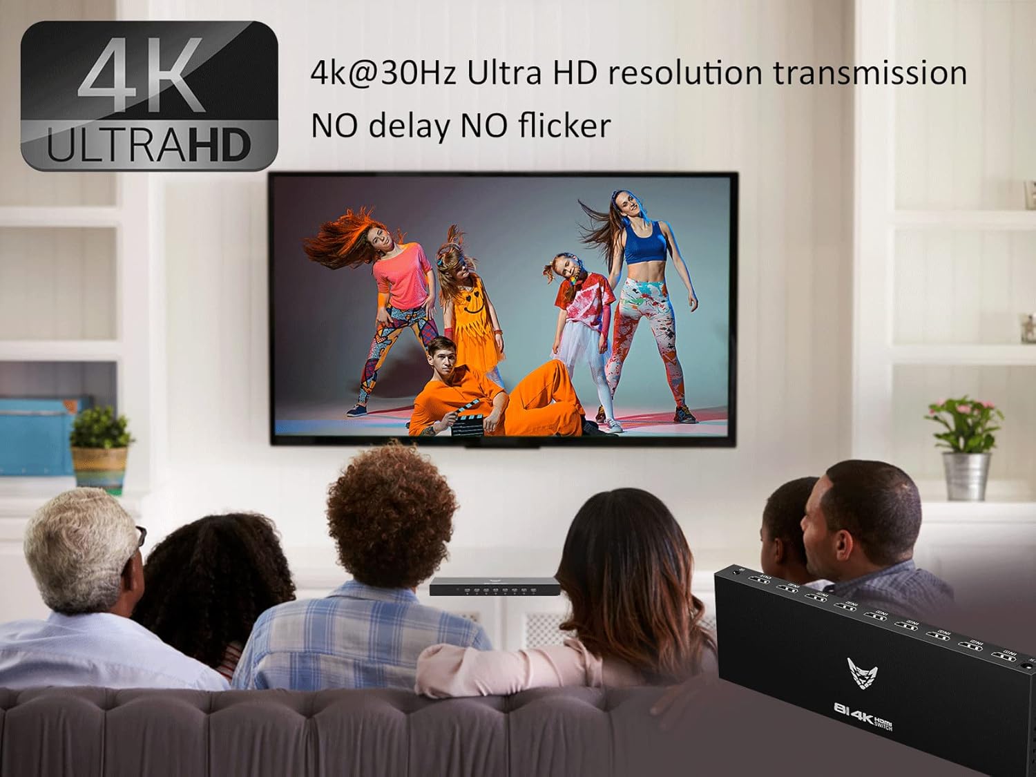 HDMI Switch Box - 8 in 1 Out HDMI Switcher with Remote, 4K 8 Port HDMI 1.4 Switcher, Support 4K@30Hz, 3D Audio Video Sync, for PS4/3, Xbox, Fire Stick, TV, Projector, PC