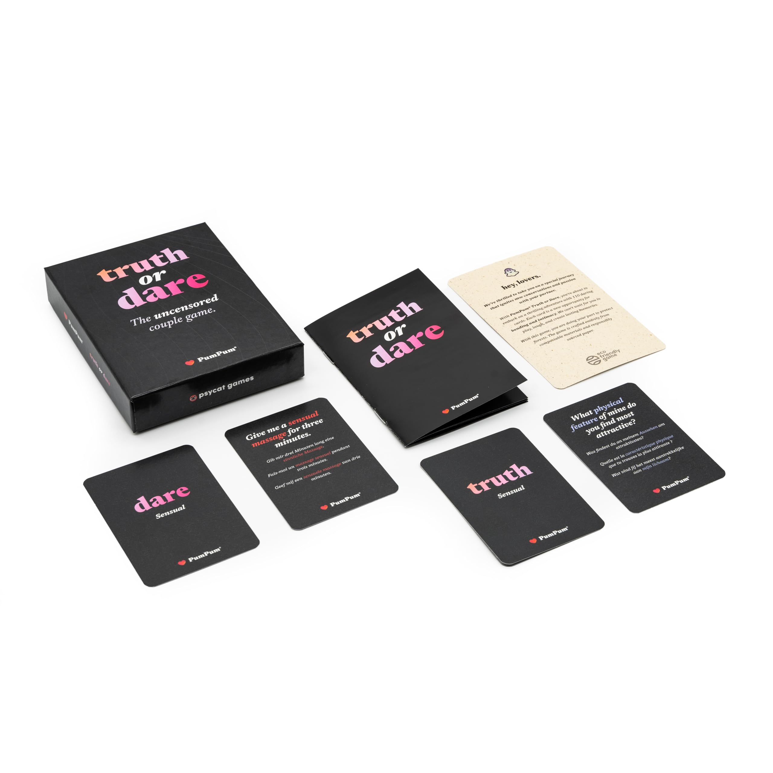 PumPum Truth or Dare – 110 Card Couples Game – German and English