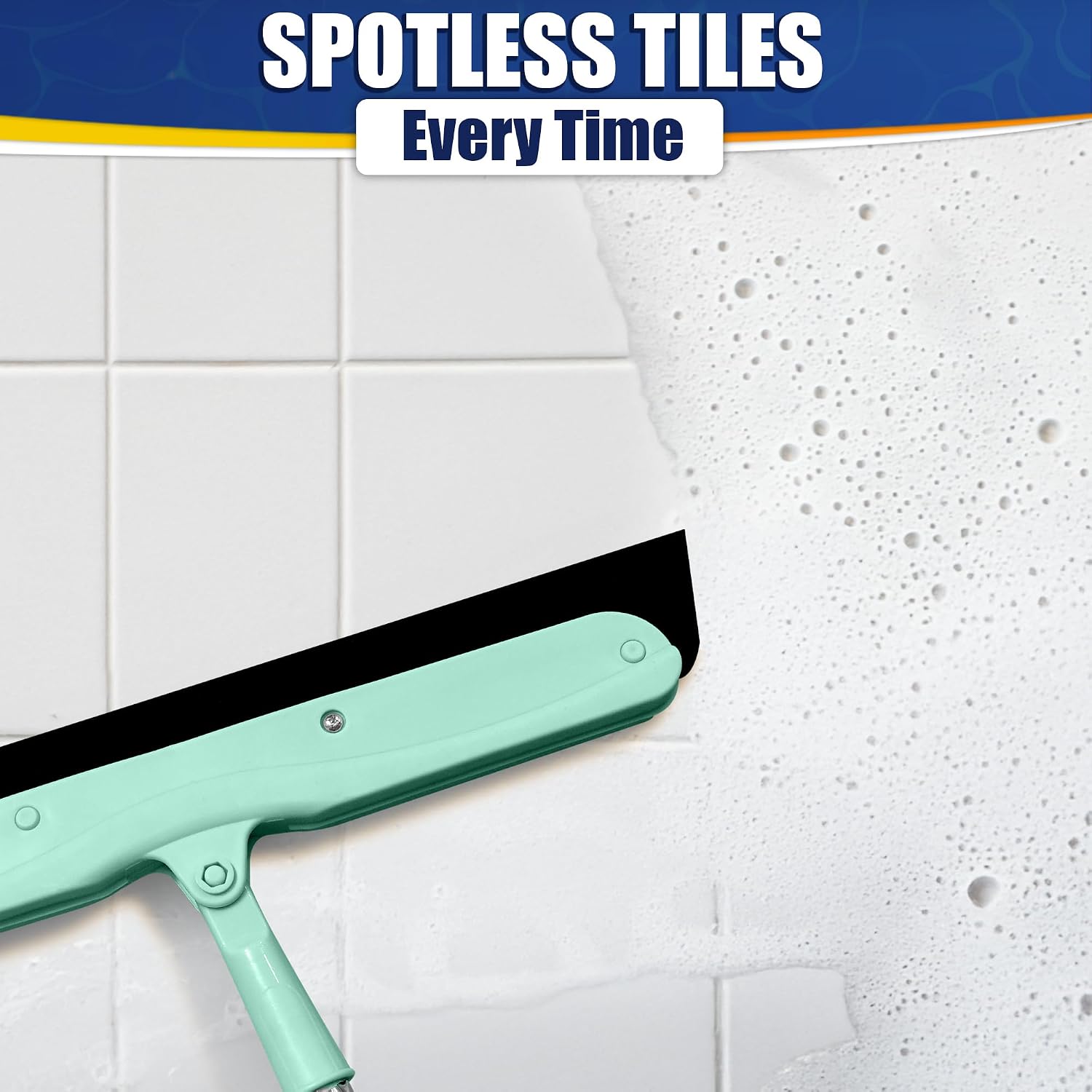 Floor Squeegee - 34.5" Telescoping Squeegee for Window Cleaning with Durable Stainless Steel Blade for Clear Surface Wiping - Suitable for Bathroom Mirrors, Car Windows and Home Surfaces