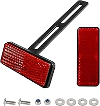 evermotor Catadioptricor Universal E4 Rear Red Narrow Motorcycle with Long T Bracket Reflector License Plate Reflector Scooter Cat Eye Quad E Approved