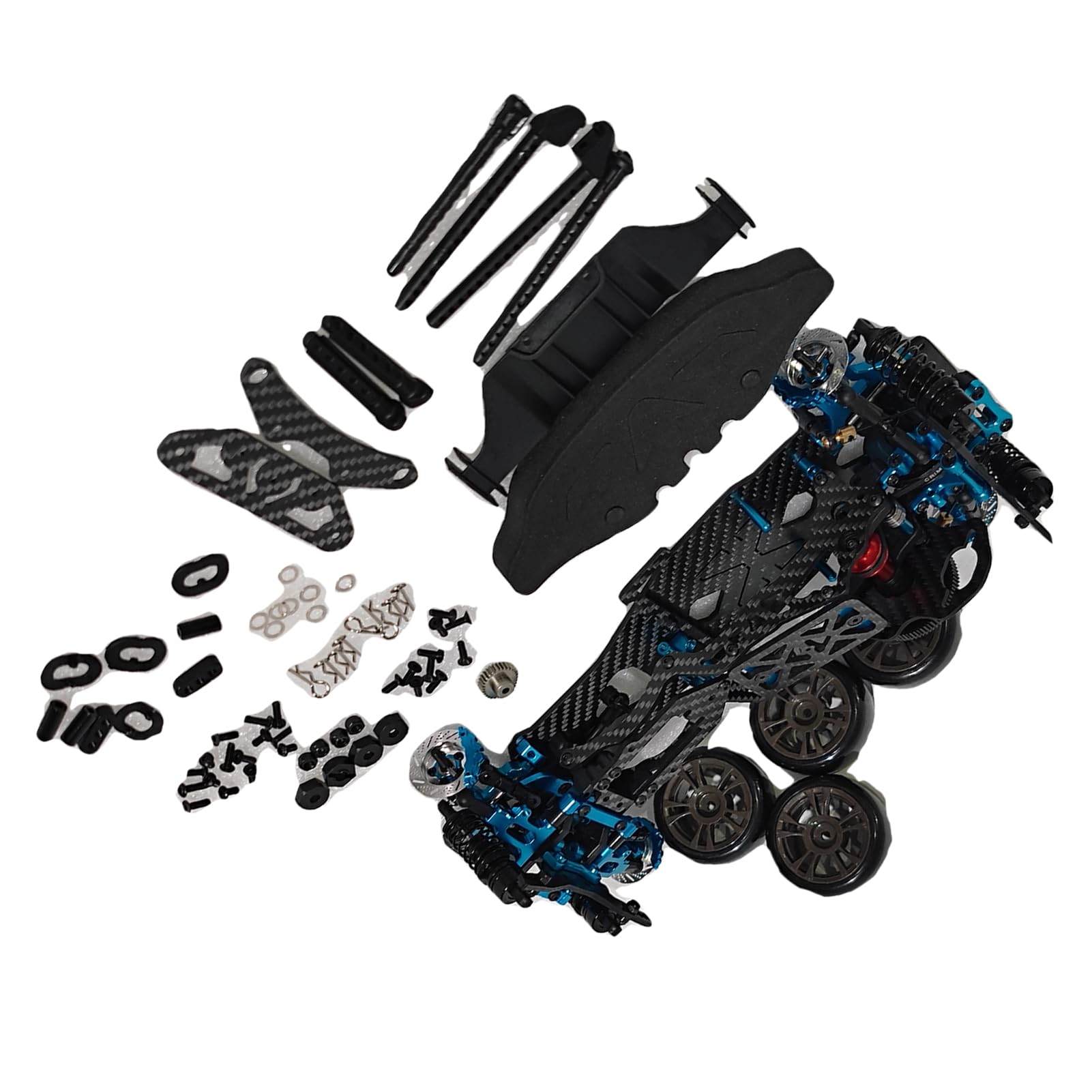 1 pz Forte Telaio Auto In Fibra di Carbonio Per D5 1/10 Veicoli On-Road Blu RC Accessori Auto Parti di Ricambio RC Aggiornamento parte