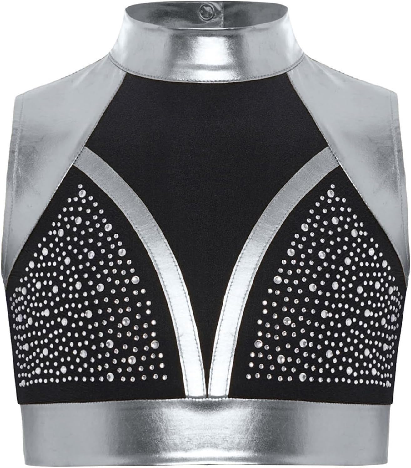 JEYPINMI Big Girls Figure Skating Costume 3-Piece Dance Workout Gymnastic Outfits Sets Stage Performance Clothes Silver 6 Years