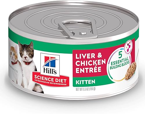 Miniatura 1 de Hills Science Diet Kitten - Paquete de variedad de alimentos enlatados para gatos hígado y pollo y salmón salado