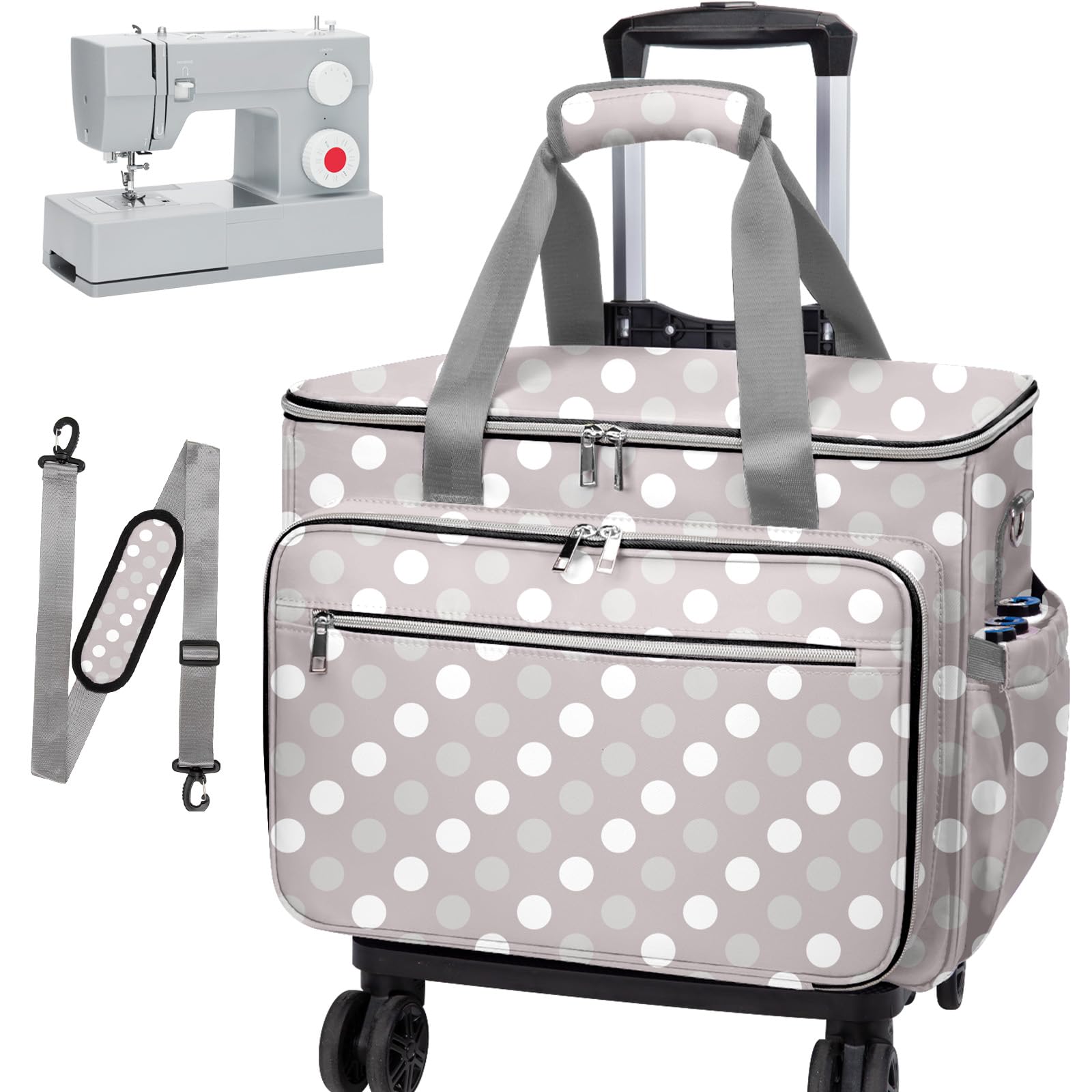 Anitor Rolling Sewing Machine Case with Wheels and Removable Bottom Padding