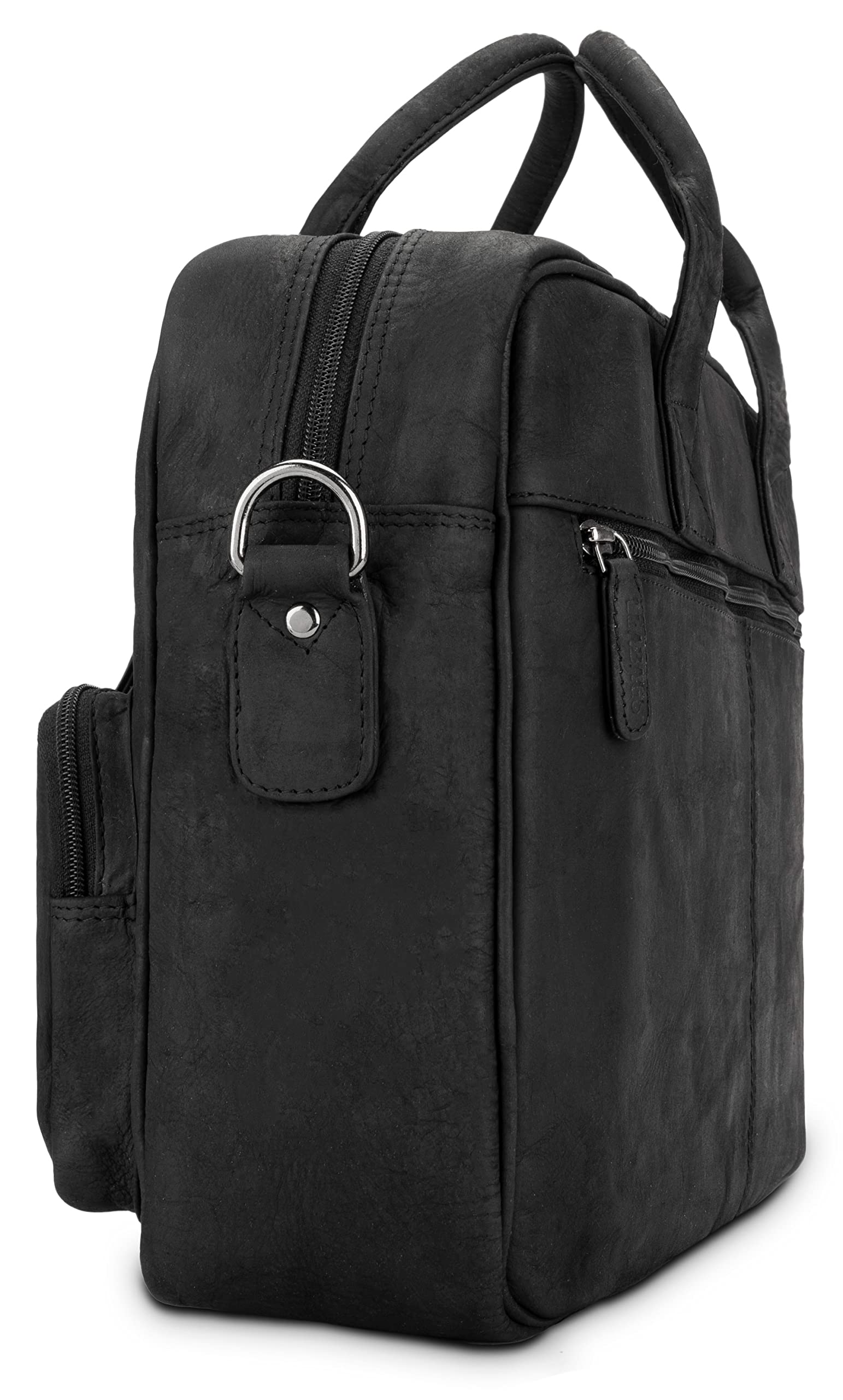 LEABAGS Bolso para hombres y mujeres | Bolsa portátil de cuero genuino 15" | Bolso bandolera con correa | Bolso de hombro | Bolsa mensajera | Bolsa de trabajo | Bolsa de profesor