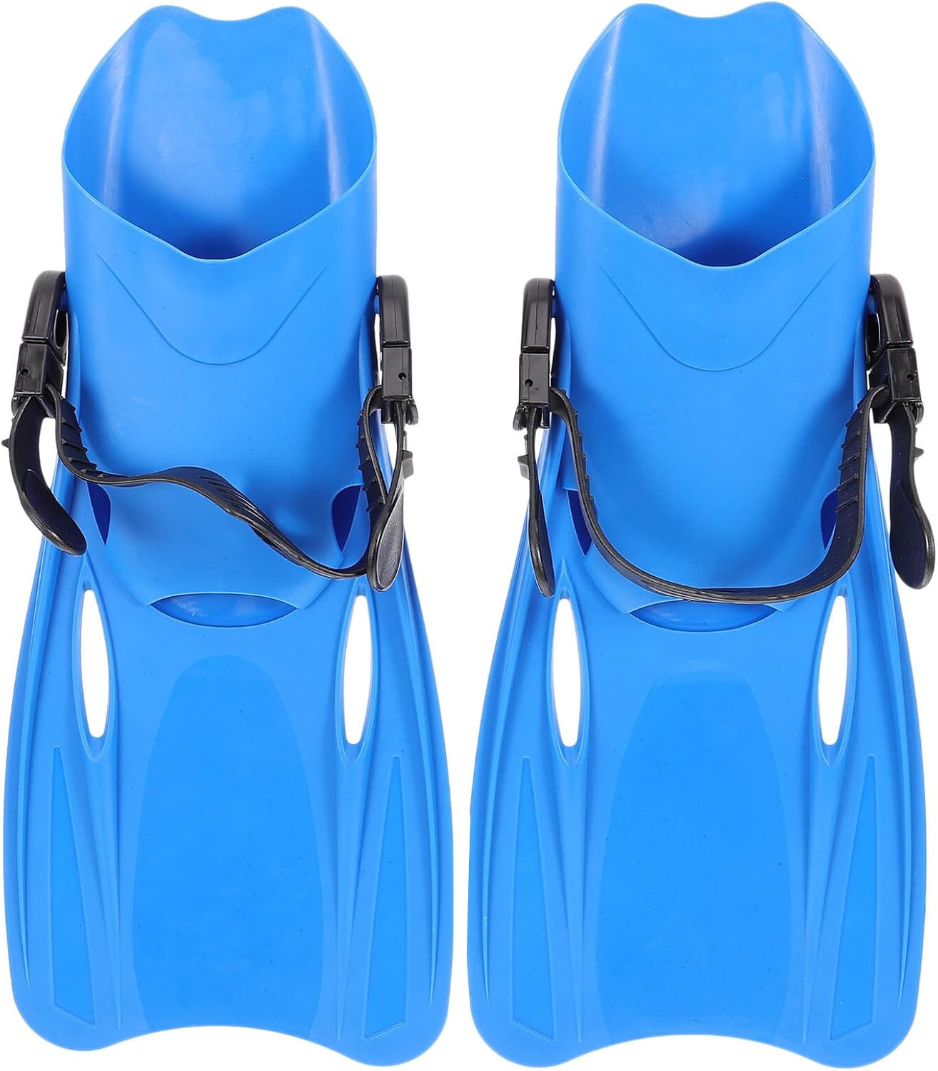 Cabilock Adult Diving Fins Snorkeling Flippers Lightweight Adjustable Blue Size L (US 7.5-10) Flexible Plastic Snorkel Gear for Swimming and Diving Training
