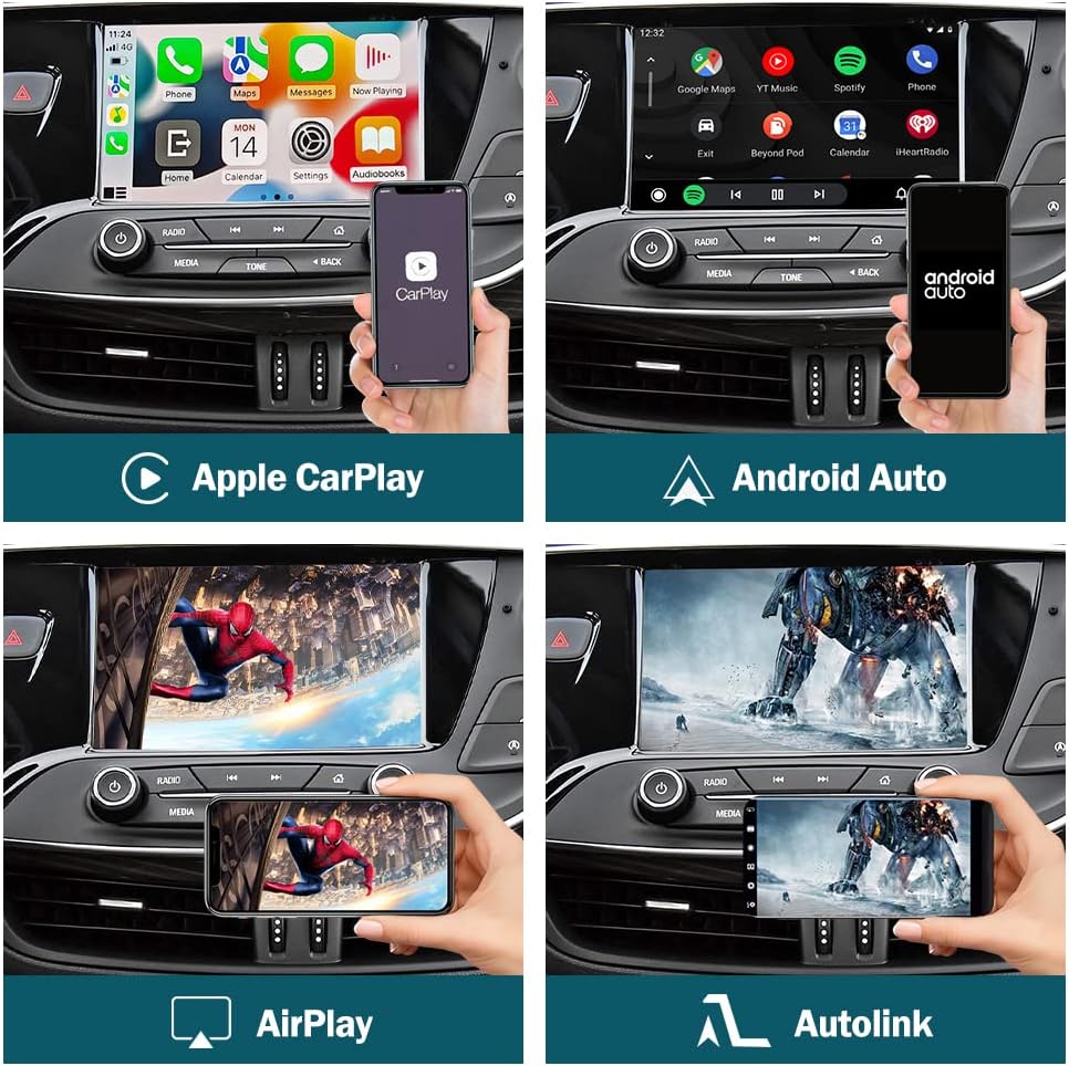 ninetom wireless carplay retrofit kit decoder for buick cadillac chevrolet 2014 2019 year support android auto mirror link rear camera original ca