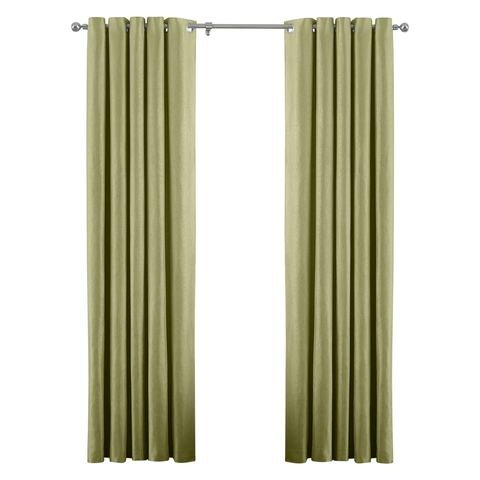 Paoletti Unisex Green Atlantic Twill Woven Eyelet Curtains In | Size: 168Cm Width X 137Cm Drop