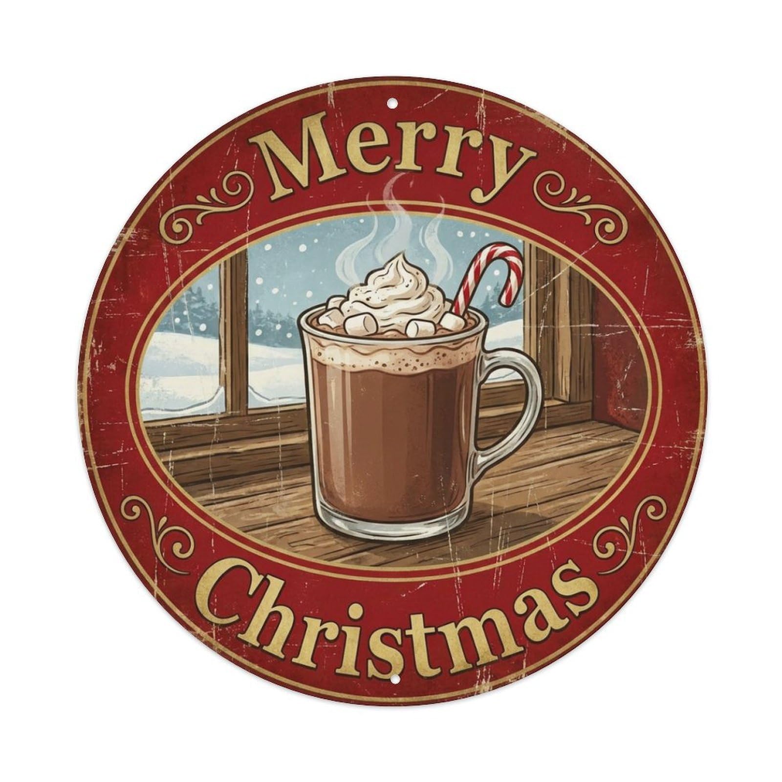 Merry Christmas Hot Cocoa Cozy Metal Tin Sign