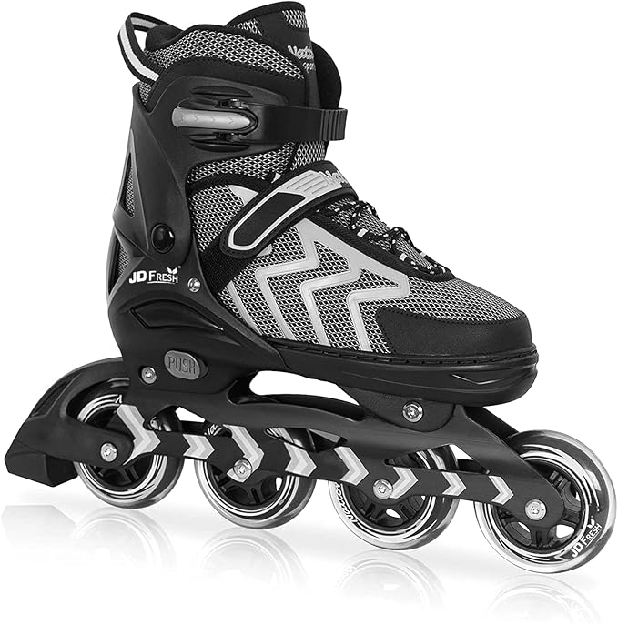 JD FRESH 4 Wheel Skating Shoes Inline Skates for Boys 10 to 14 Years
