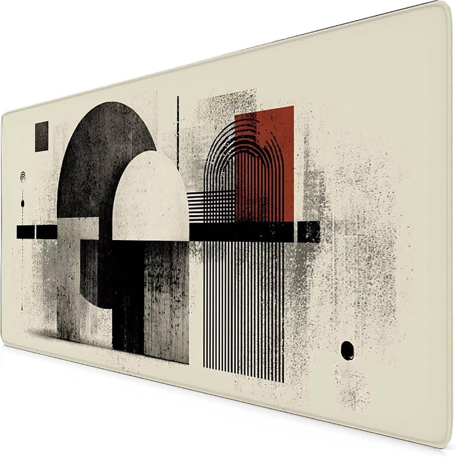 Grau Mauspad 90x40cm Schreibtischunterlage Geometrie Mauspad Gaming Leicht zu Reinigende, rutschfest Tischunterlage Schreibtisch, Verbessert Präzision und Geschwindigkeit für Home Office Deko 7713-2u
