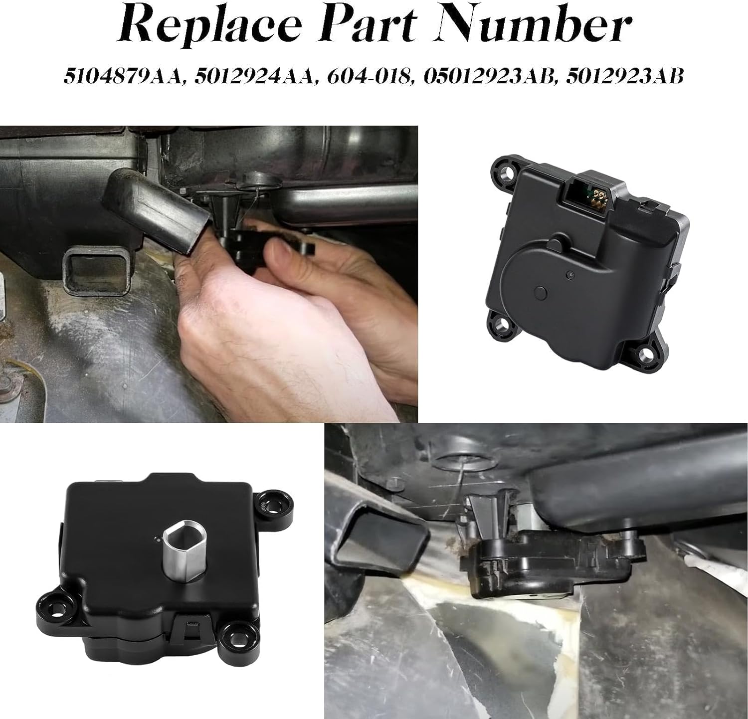 HVAC Heater Blend Door Actuator with Temperature Door Servo Coupling Compatible with Dodge Ram 1500 2500 3500 Pickup Truck Diesel 5.9L 8.0L 1999-2002 Replaces# 5104879AA 5012924AA 604-018