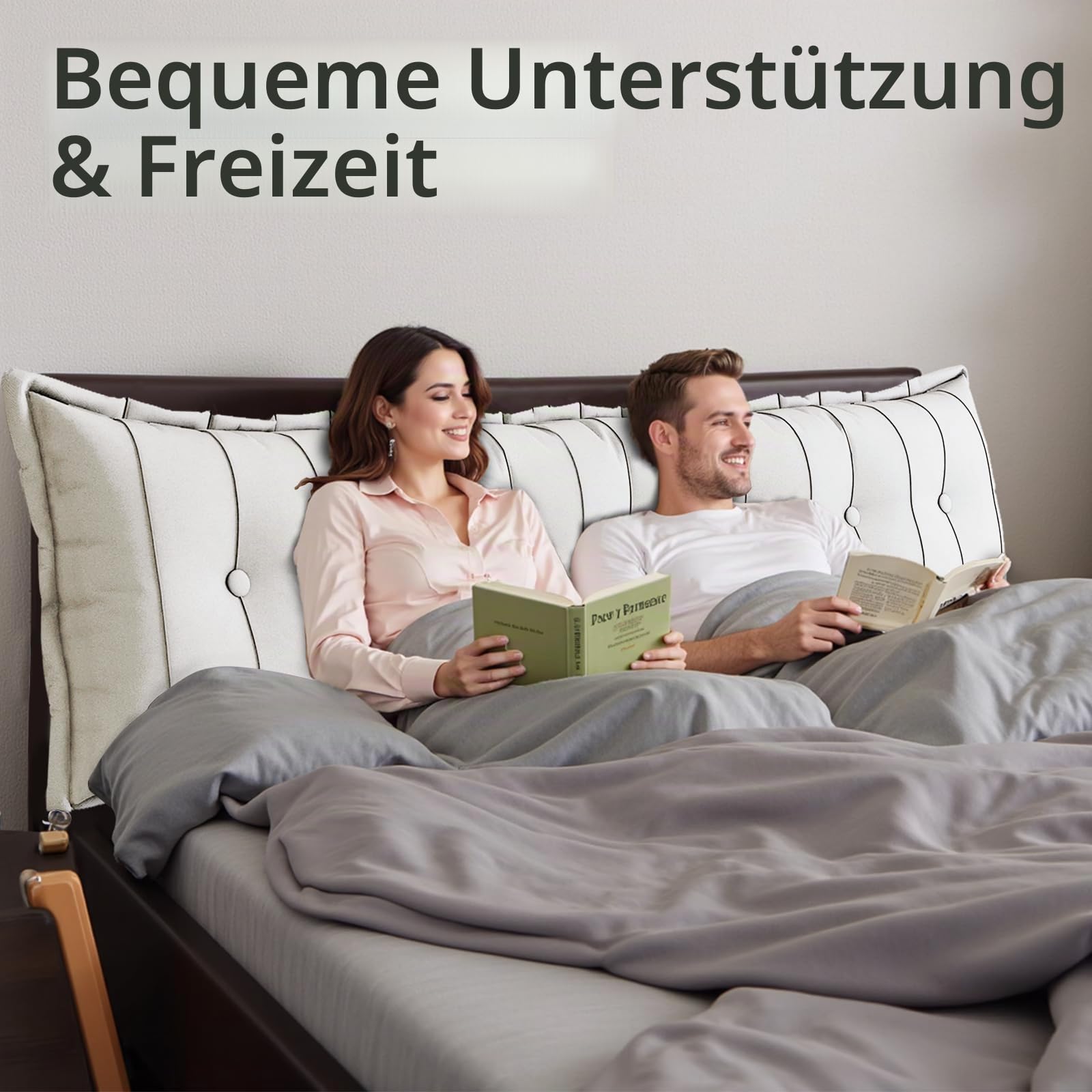 Rückenkissen, Lesekissen für Bett und Sofa, Bequeme bettkopfteil, Keilkissen, Wandkissen, Sitzkissen, Großes Rückenkissen mit waschbarem Bezug - perfekt zum Anlehnen im Bett
