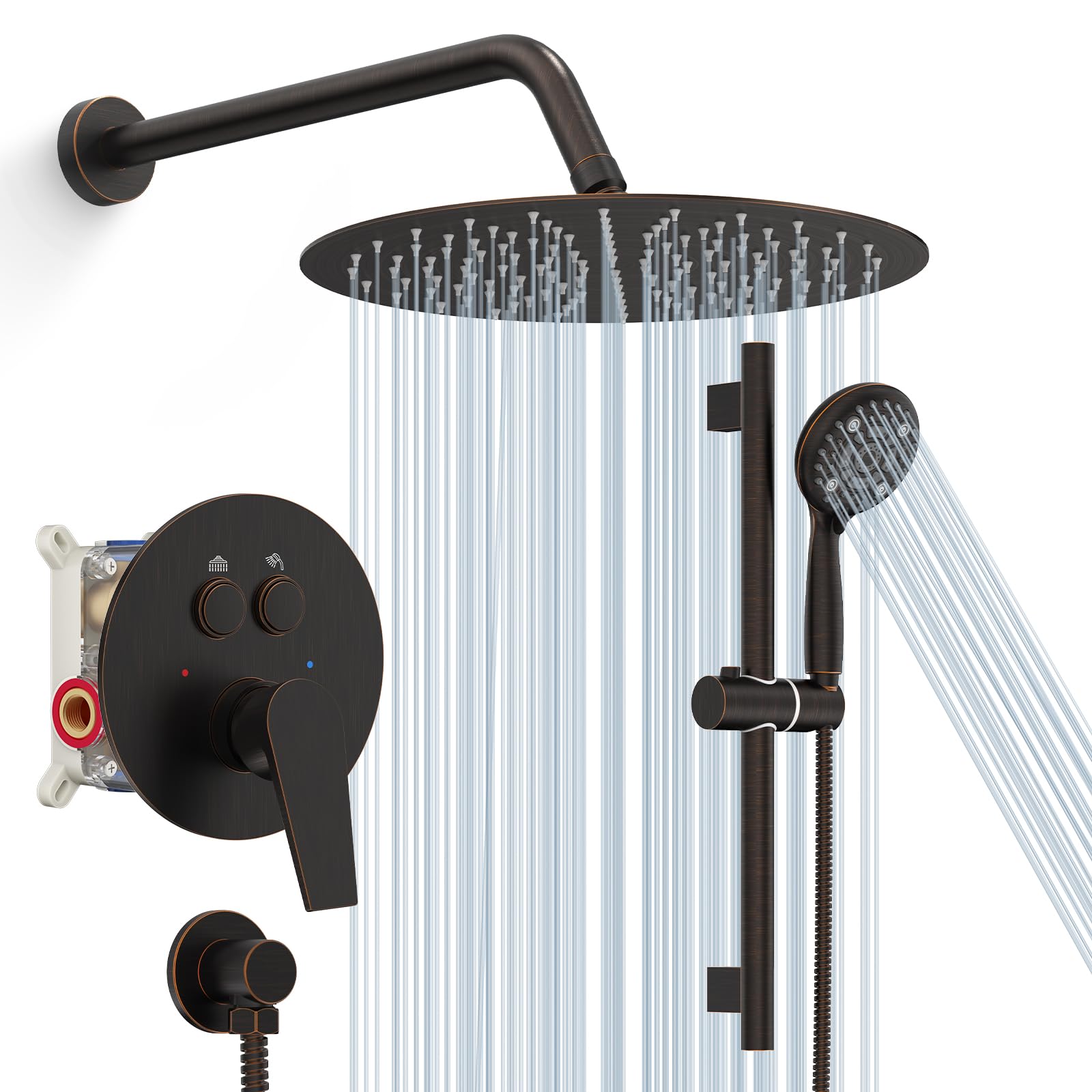 SR SUN RISE Shower Faucet Set - 10 Inch Rain Shower Head with Handheld ...