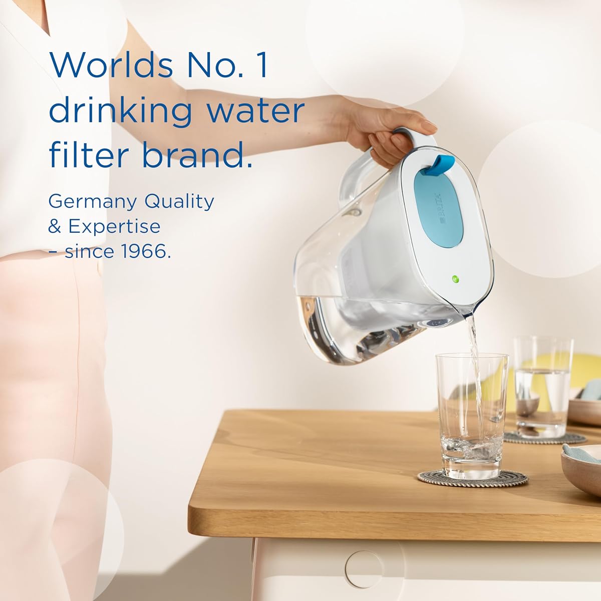 BRITA Style Water Filter Jug Blue (2.4L) incl. 1x MAXTRA PRO Pure Performance cartridge - fridge-fitting design jug with smar — view 9