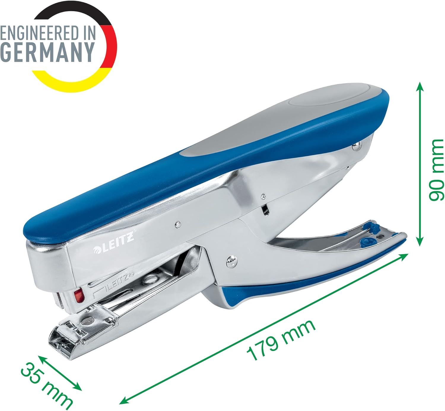 Leitz Stapling Pliers, 30 Sheet Capacity, Ergonomic Metal Body, 55480033 - Water Blue