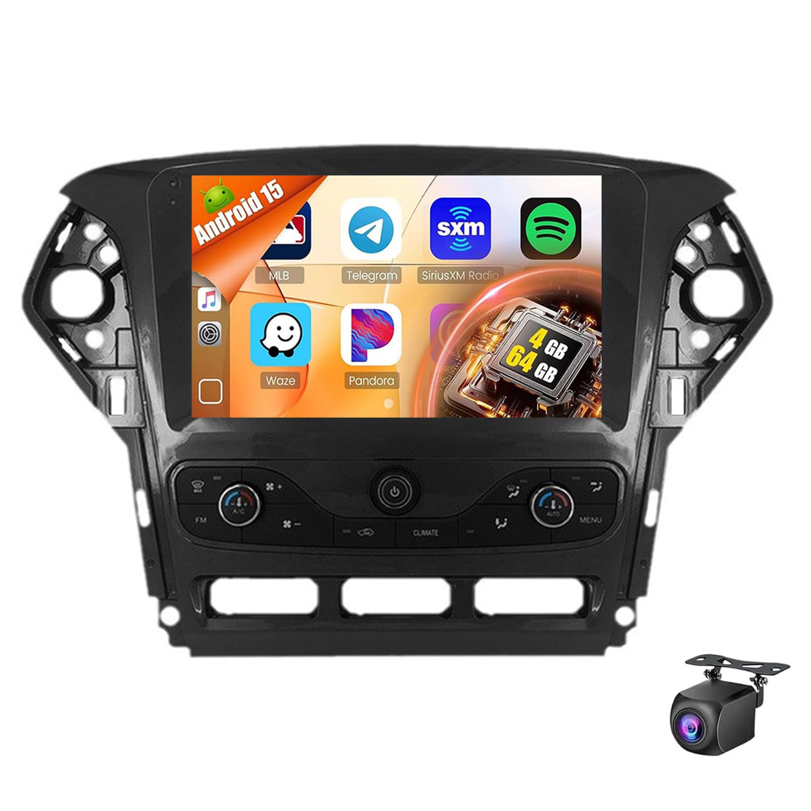 Uipob Car Radio for For-d Mondeo 2010-2014 with Wireless Carplay and Android Auto(Size:4Core 2G+32G)