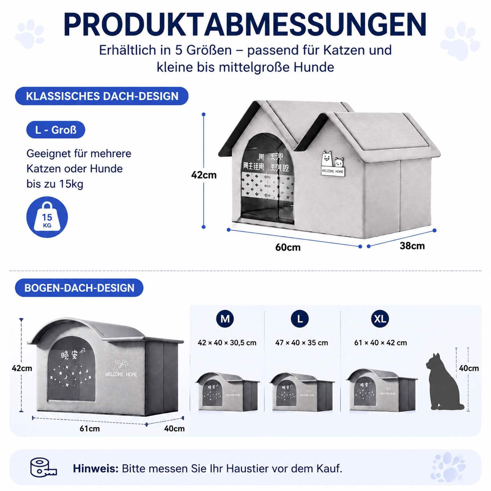 Katzen KüHlhaus, KüHlhaus für Katzen mit 10 KüHlakkus, BelüFtet, Leicht zu Reinigen, Stabil & Tragbar, FüR Innen, AußEn, Balkon, Terrasse, Camping, Auch für Kleine Hunde Geeignet (Kuppel,Groß)