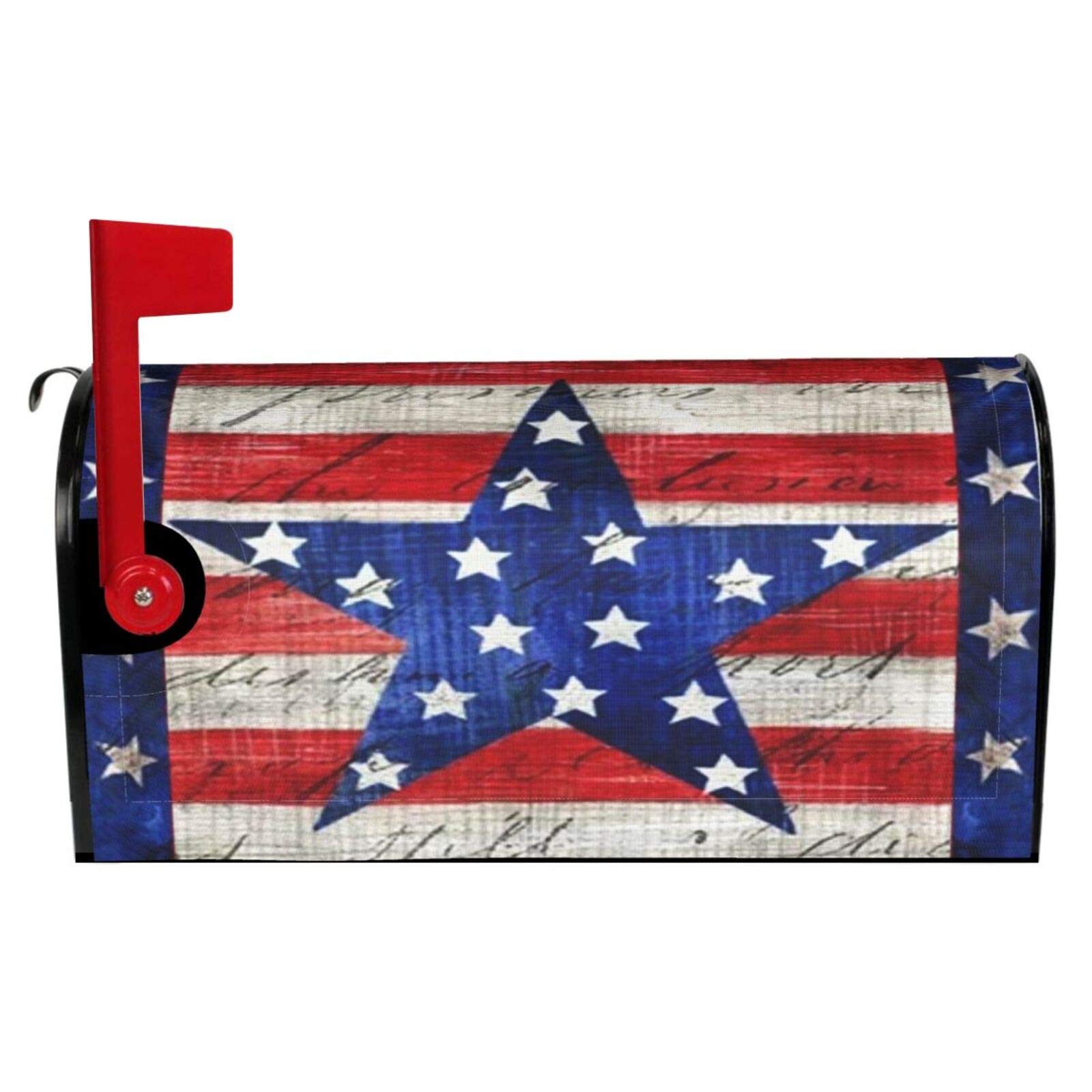 Patriotic Star American Flag Mailbox Cover - Magnetic 18x21 Inch Decor For Standard Outdoor Mailbox