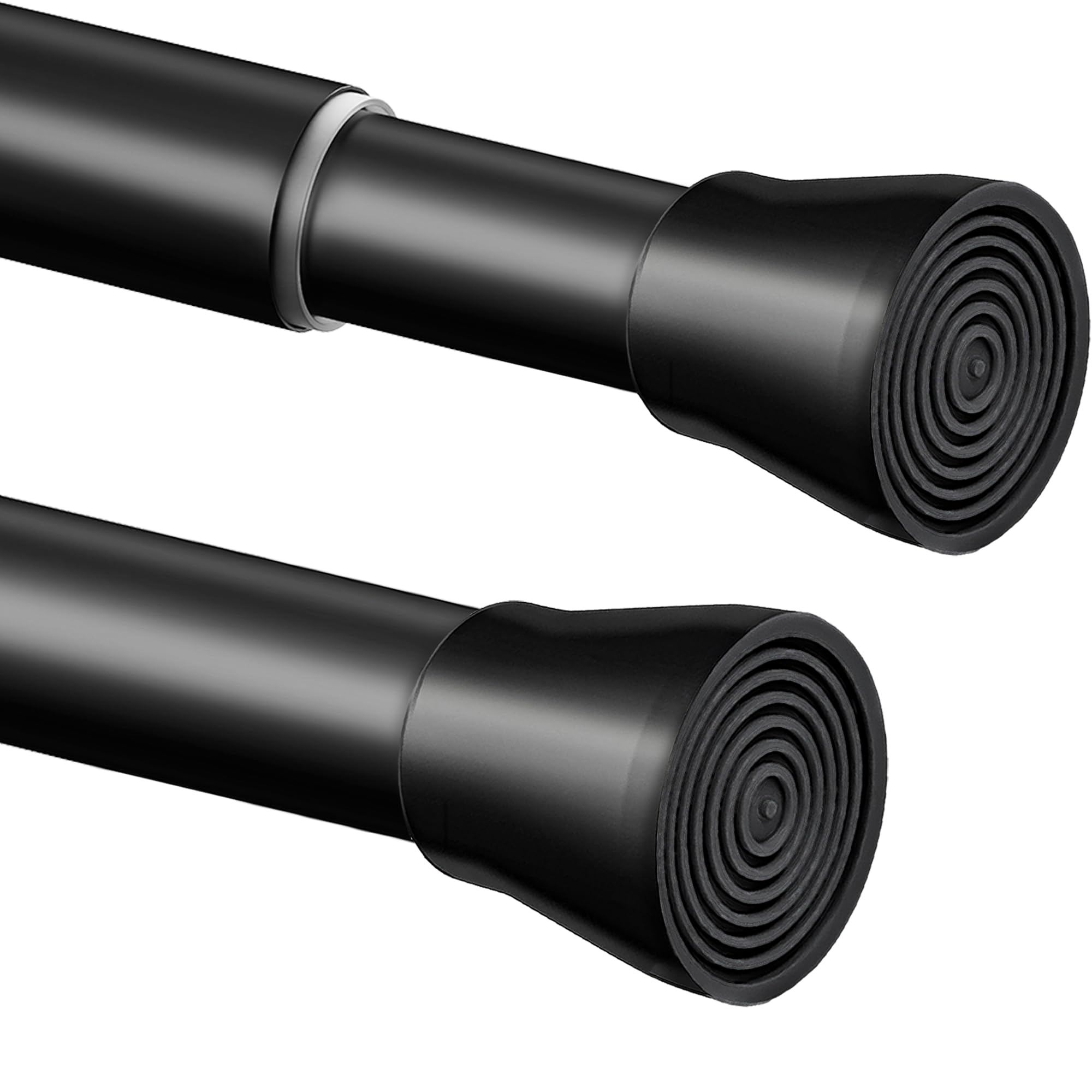 1 Stück Duschstange ohne Bohren Edelstahl Gardinenstange ohne bohren Einstellbar Duschvorhangstange,Teleskopstange für Schrank,Badezimmer,Balkon,Duschvorhang(72-145cm,Schwarz)