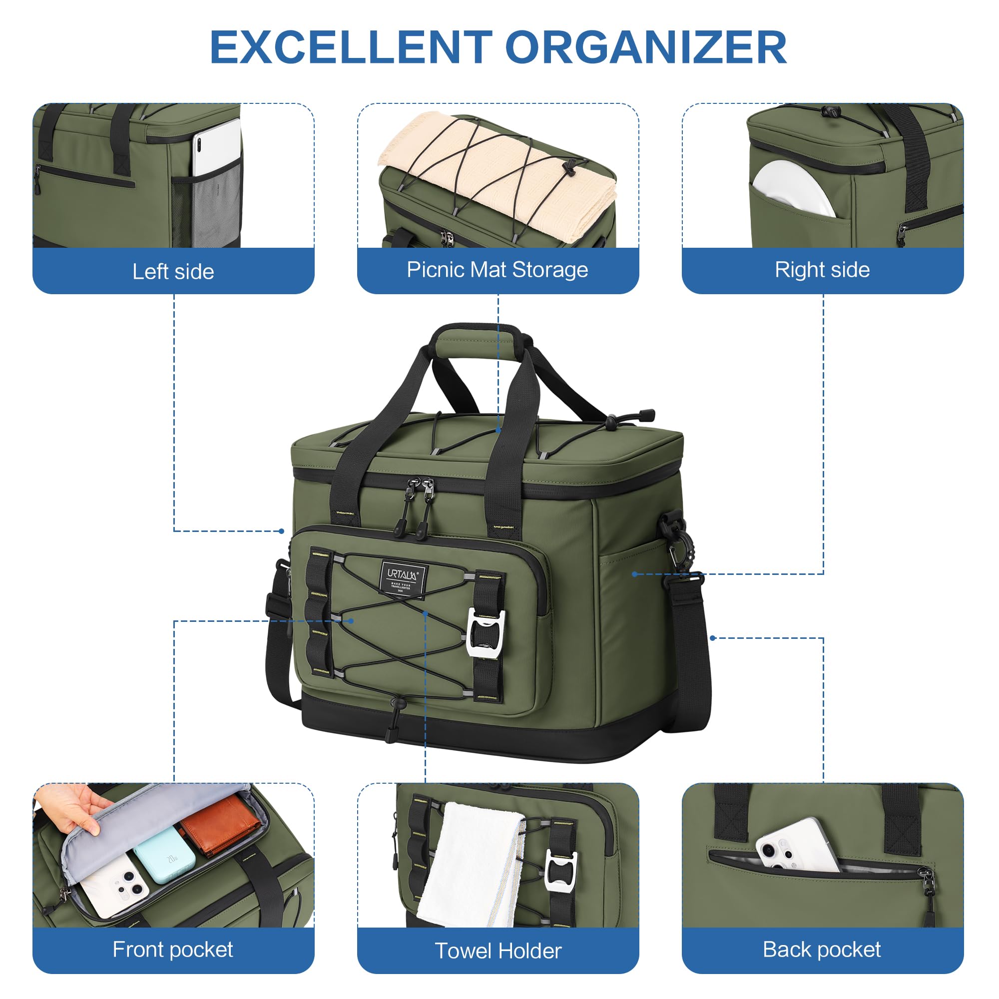Urtala Borsa termica isolata borsa termica impermeabile picnic borsa termica per campeggio