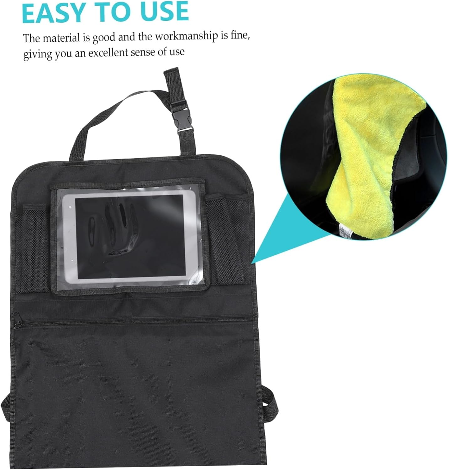 Mikinona Car Seat Back Hanging Pouch Phone Storage Rear Seat Organizer Bag Oxford Easy to Use