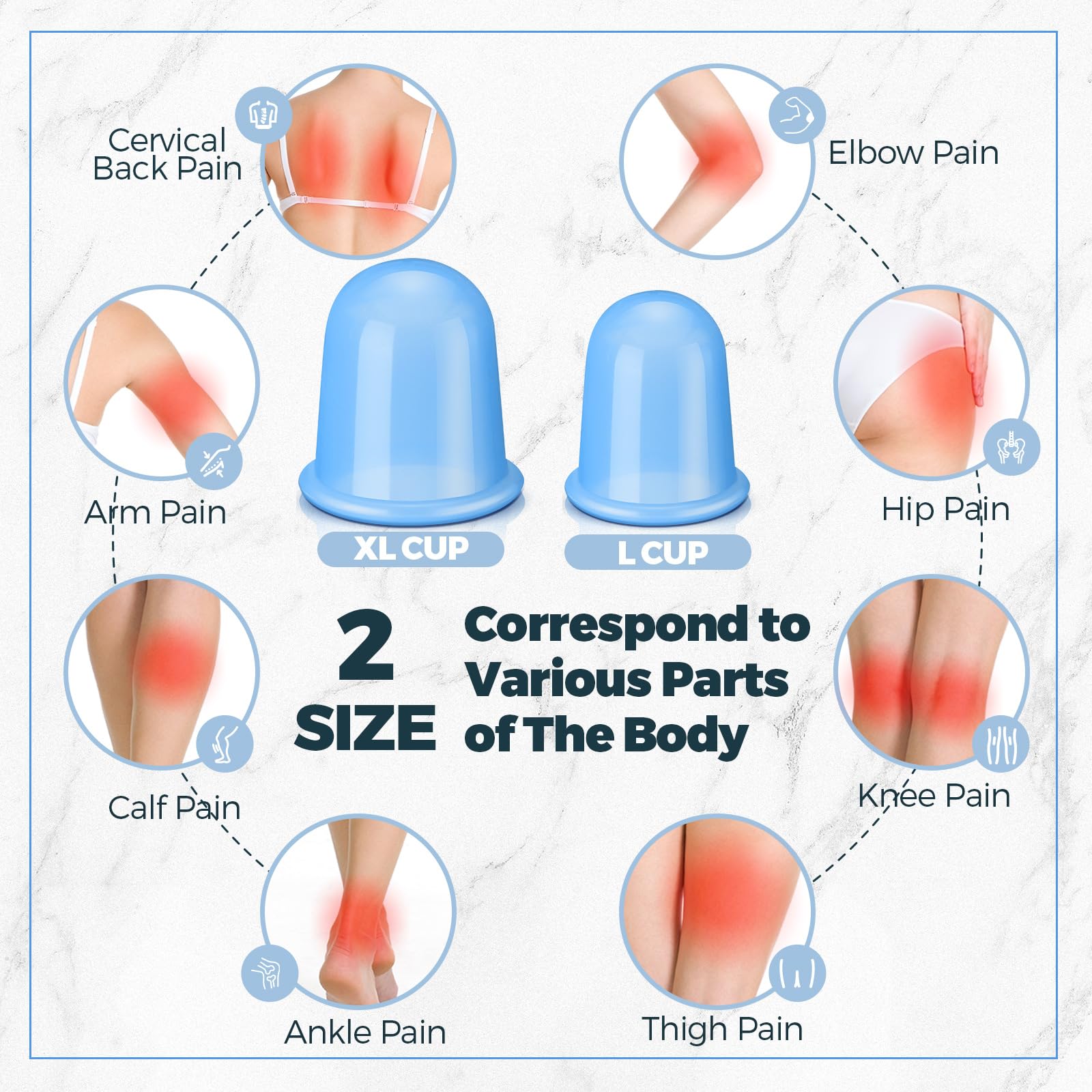 TrelaCo Set di coppettazione in silicone anticellulite, 12 pezzi, 2 dimensioni, per terapia di massaggio, terapia a coppettazione, ventose, per alleviare l'artrite, riduzione del dolore, uso domestico