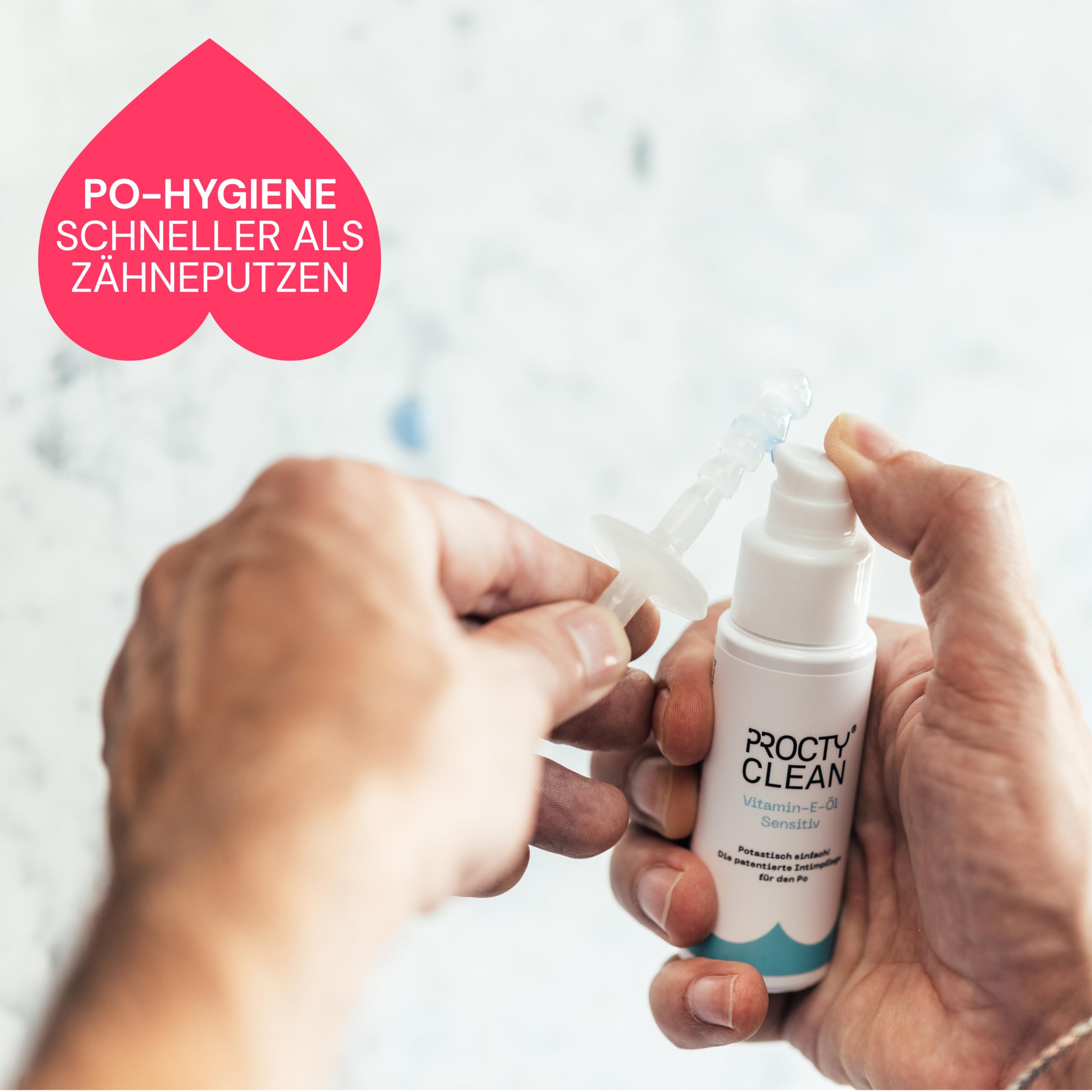 ProctyClean Vitamin-E-Öl für den Po! Alternative für Hämorrhoiden Salbe, feuchtes Toilettenpapier, Salbe für Analfissur, Po Dusche. Intimpflege Damen, Männer. Bei Hämorrhoiden, Entzündungen