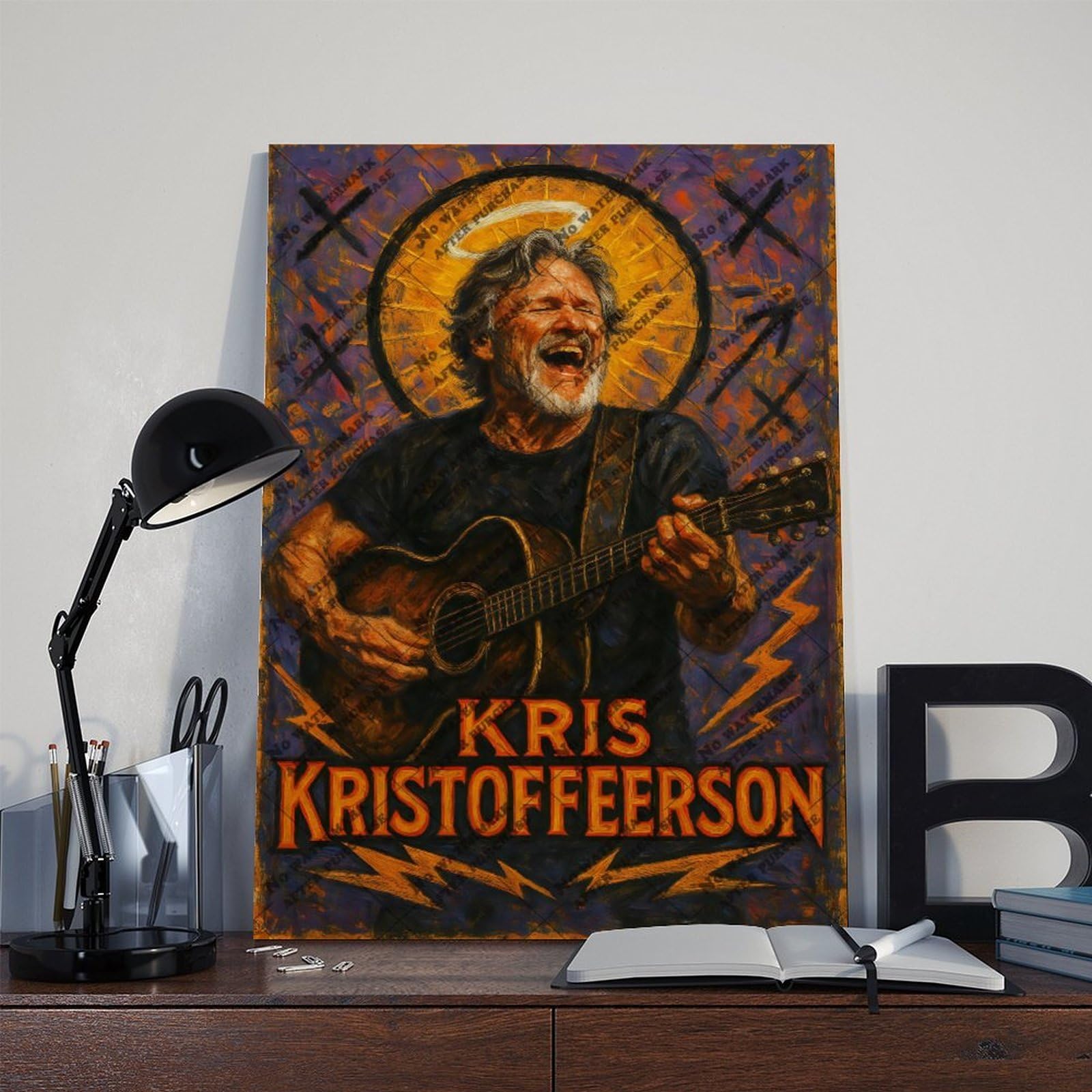 ZYGNBHL Poster della serie "Heaven Needs Country Music", cantante Kris_Kristofferson, decorazione per la casa, idea regalo, 60 x 90 cm