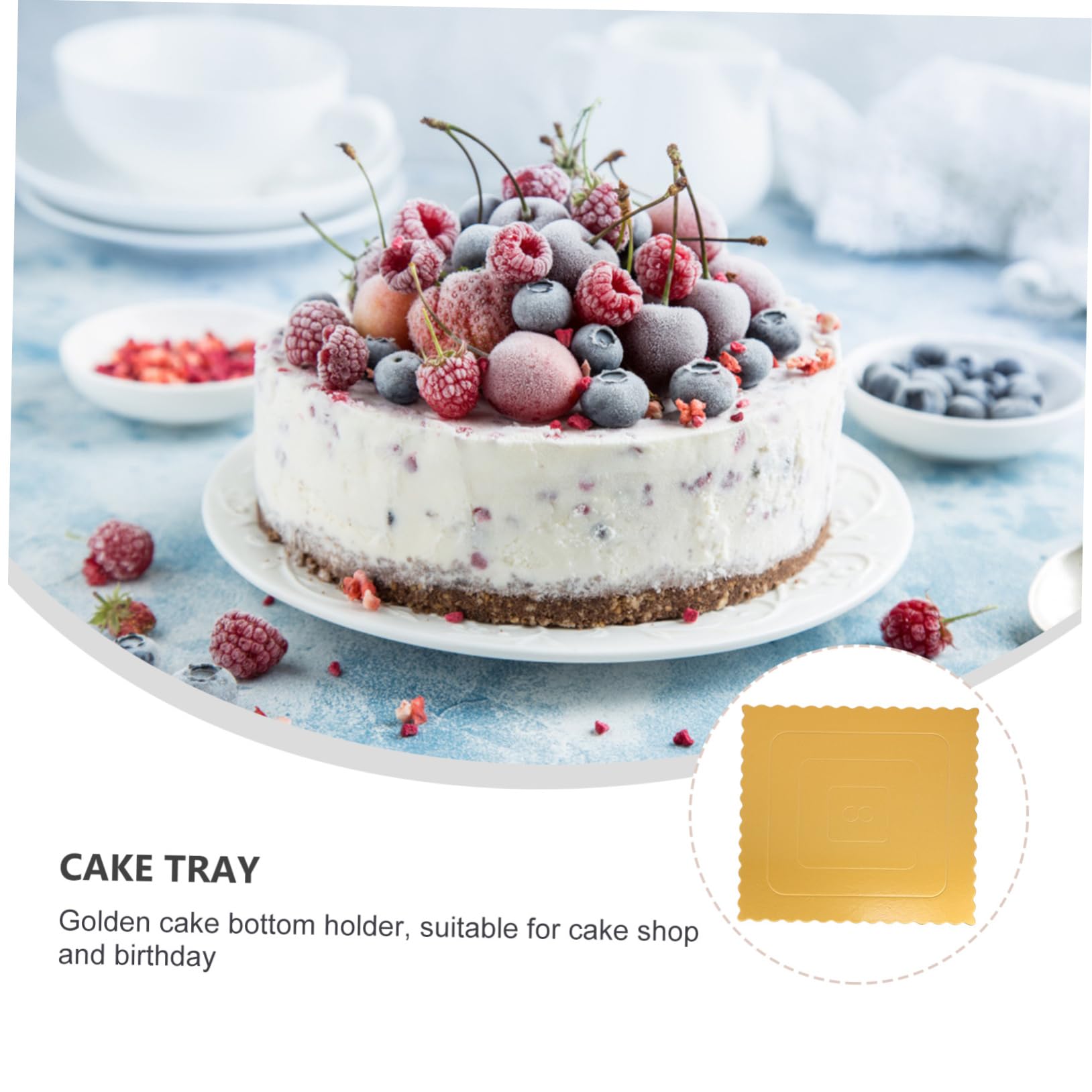 Abaodam 10 Supports à Gâteaux Carrés Dorés 8 Pouces en Carton, Lot de 10, Solides pour Emballer et Présenter Vos Gâteaux D’anniversaire