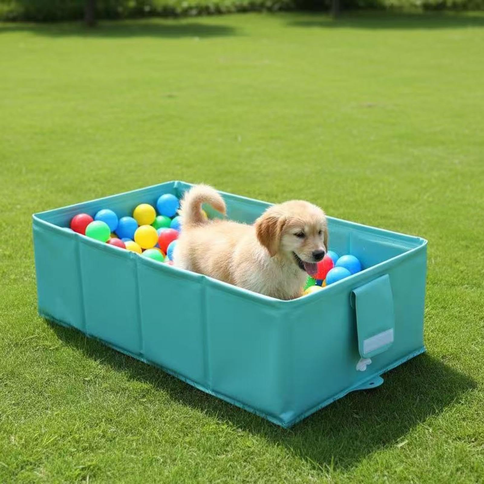 Piscina plegable para mascotas, bañera portátil antideslizante para mascotas, 80 x 40 x 20 cm, piscina para mascotas pequeñas, bañera de refrigeración compacta, bañera de parque infantil al aire libre