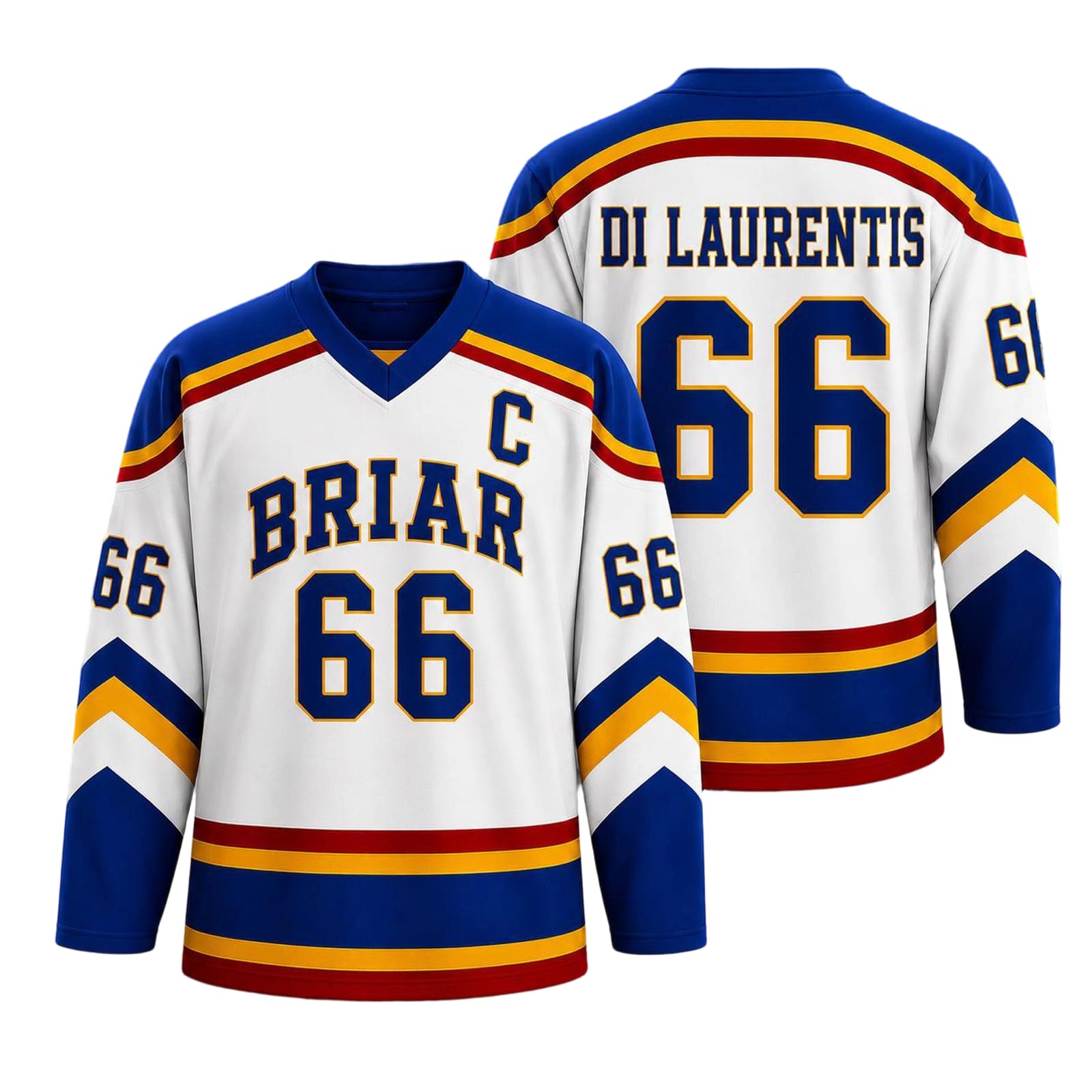 Off Campus Merch Off Campus Hockey Jersey Graham 44 & Logan 22 & Tucker 46 & Di Laurentis 66 Briar U Jersey Shirts Unisex Long Sleeve Briar Hockey Shirts for Fans 03-Blue M