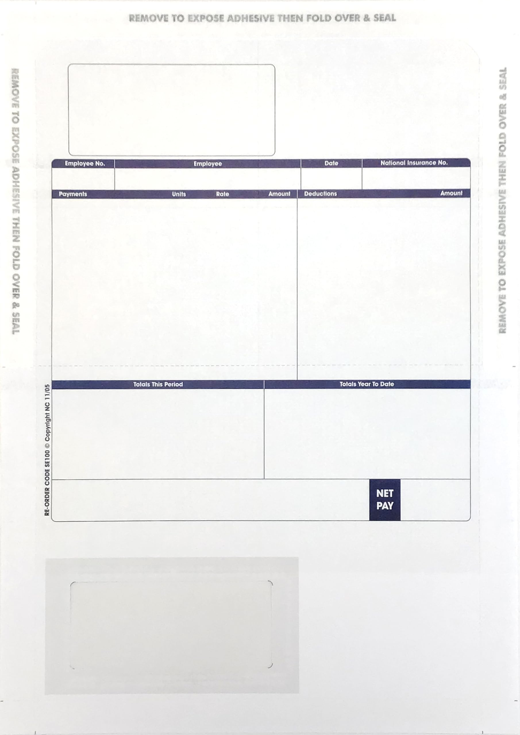 SE100 Sage Compatible Security Payslip (Box of 500)
