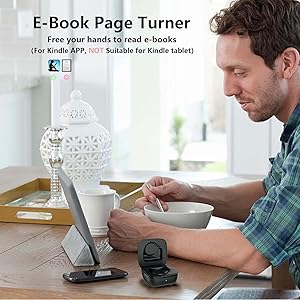 ZOZVO TikTok Scrolling Ring, Bluetooth Page Turner, Camera Remote, Long Battery Life, Compatible with iOS & Android, Up to 30ft Range, Black