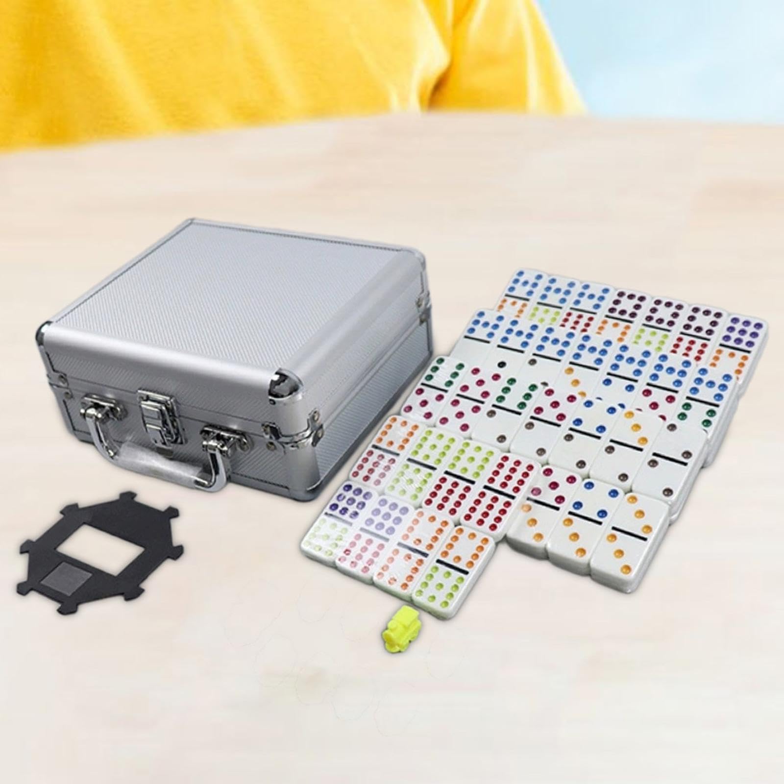 Juego de dominó en Caja de Aluminio con cálculo Educativo, 91 fichas de dominó, Juegos Familiares clásicos, Juegos de Fiesta, fichas de, Juego de