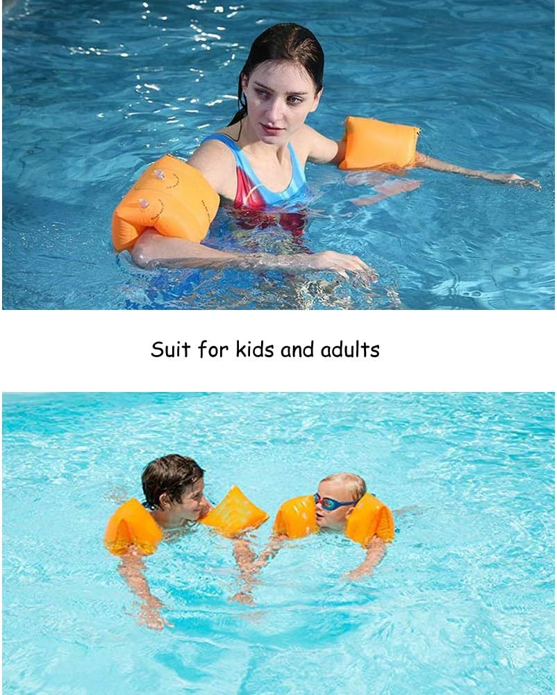 4-6 Pack PVC Arm Floaties for Adults Kids Inflatable Swim Arm Bands Water Wings Floater Sleeves Swimming Rings Tube Armlets for Kids Toddlers and Adults