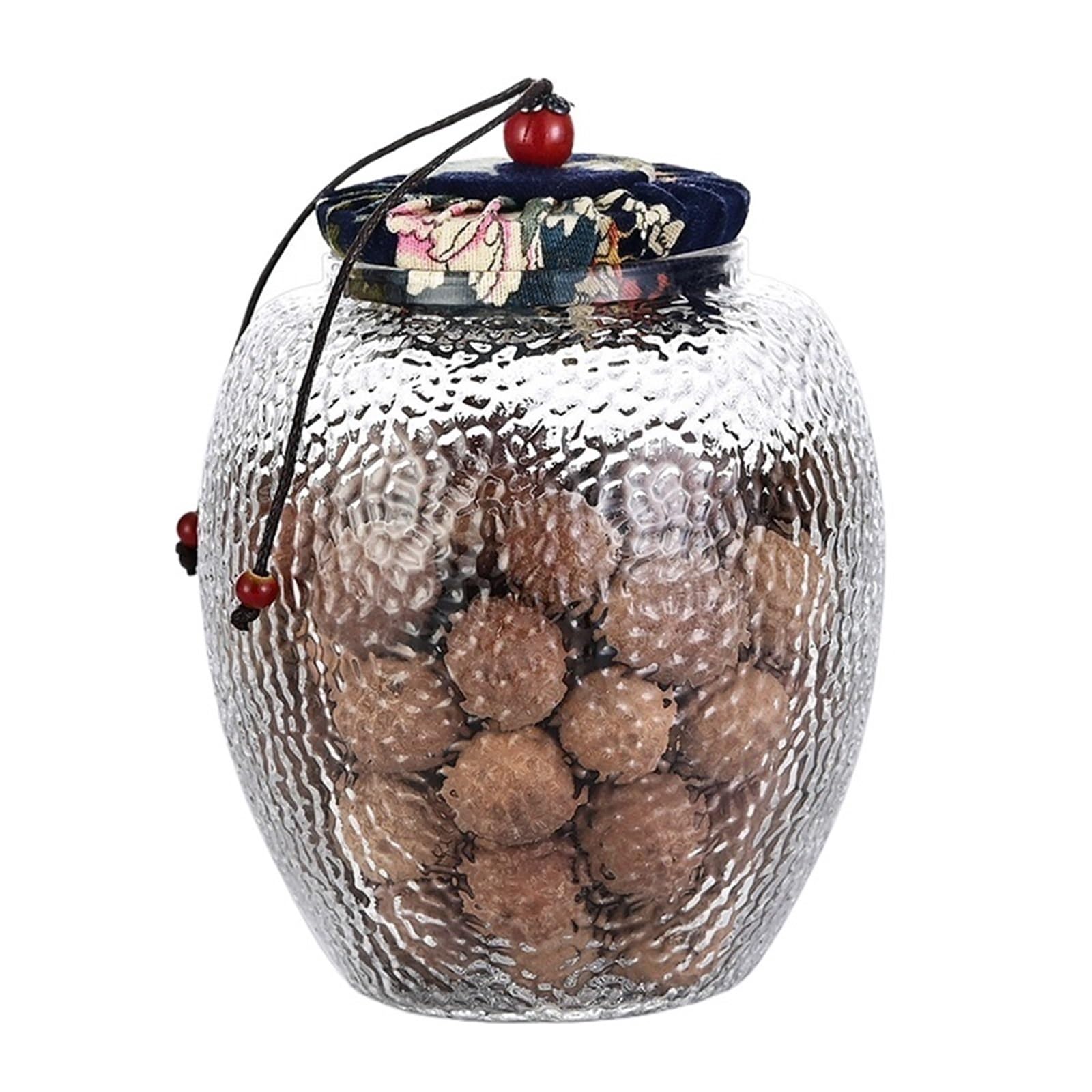 LSNNMU Cloth Cover Grain Canister Kitchen Food Sealed Storage Container Empty Jar For Loose Tea Coffee Bean Dried Fruit For Preserving(Blue)