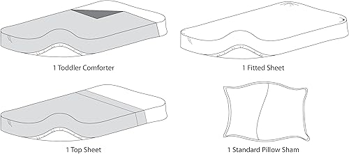 Miniatura 2 de American Baby Company - Juego de ropa de cama de percal de algodón para niños y niñas (4 piezas)