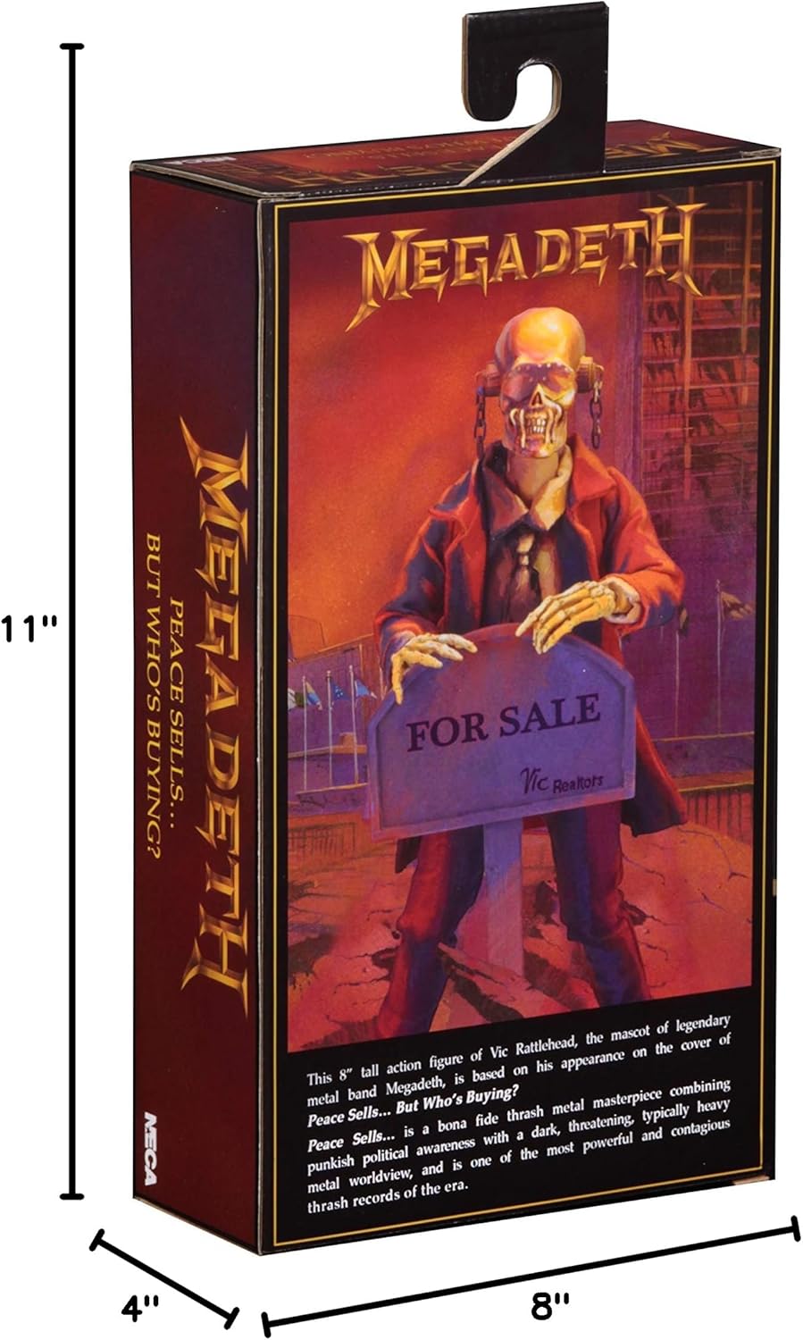 NECA - Megadeth - 8” Clothed Action Figure - Peace Sells… Vic Rattlehead