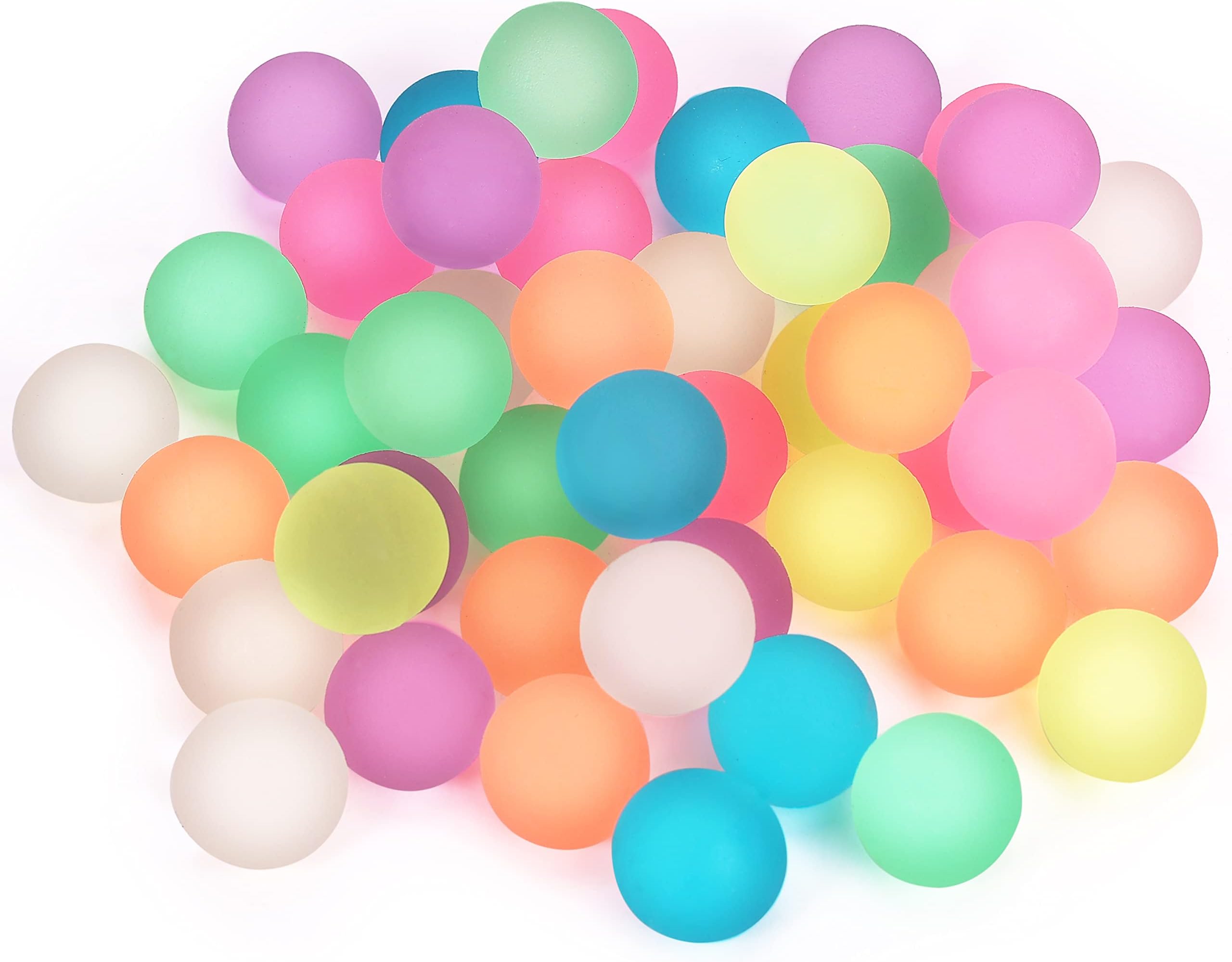 Pllieay 48 Pieces Glow in the Dark Bouncing Balls bulk, 27mm Small Bouncy Balls for Kids Glowing Party Favors, Classroom Prizes, Birthdays Gift